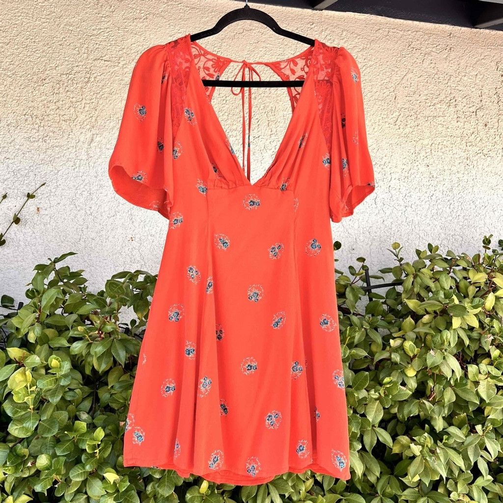 Free People Free People Mockingbird Mesh Mini Dress Red Size 0 Small Size XS / US 0-2 / IT 36-38 - 3 Thumbnail