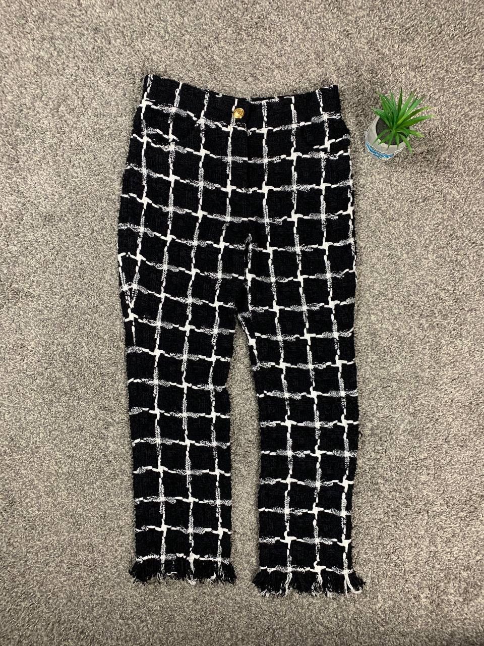 Balmain Balmain Checked Bouclé-Tweed Pants FR38 Size 27" / US 4 / IT 40 - 1 Thumbnail