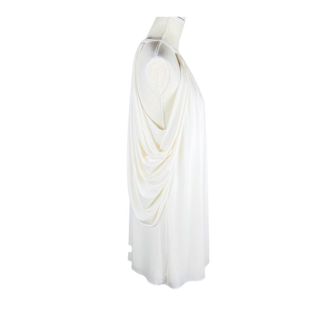 Halston Halston Elsie Draped Cape Mini Dress Chalk White Ivory S 4 Size S / US 4 / IT 40 - 5 Thumbnail