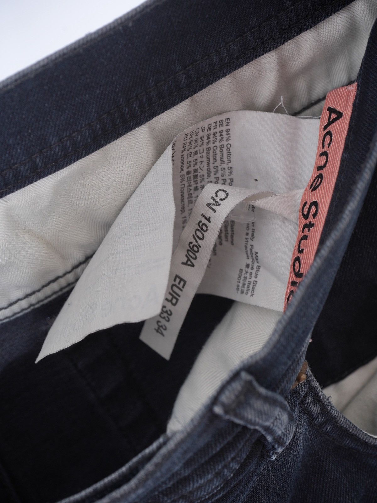 Acne Studios Acne Studios Max Blue Black Slim Fit Denim Jeans 33 Size US 33 - 5 Thumbnail