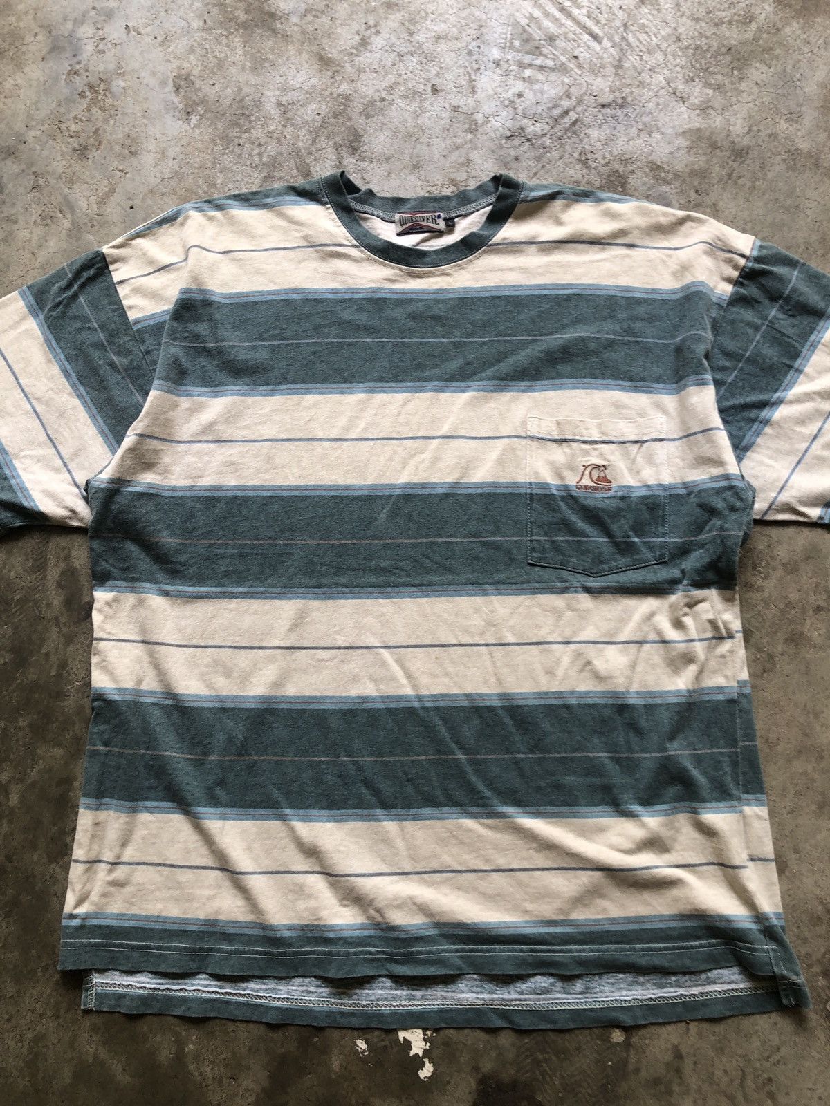 Quiksilver × Vintage VINTAGE QUIKSILVER STRIPE SURF T SHIRT Size US XL / EU 56 / 4 - 1 Thumbnail