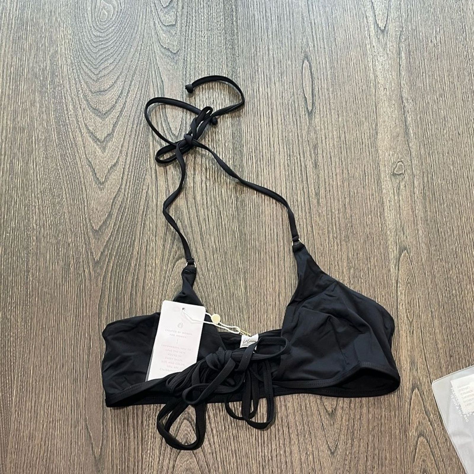 Vintage NWT Toluca Amina Bikini Top Waist Wrap Triangle Onyx Sz M/L Size ONE SIZE - 1 Thumbnail