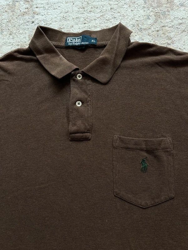 Polo Ralph Lauren Polo Ralph Lauren Vintage 2000s Brown Polo Shirt Pocket Size US XL / EU 56 / 4 - 2 Thumbnail