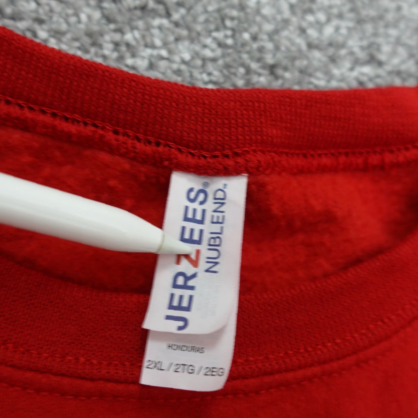 Jerzees VINTAGE Jerzees Nublend Pullover Sweatshirt Unisex 2XL Red Solid Fleece Crew Neck Casual Size US XXL / EU 58 / 5 - 4 Thumbnail