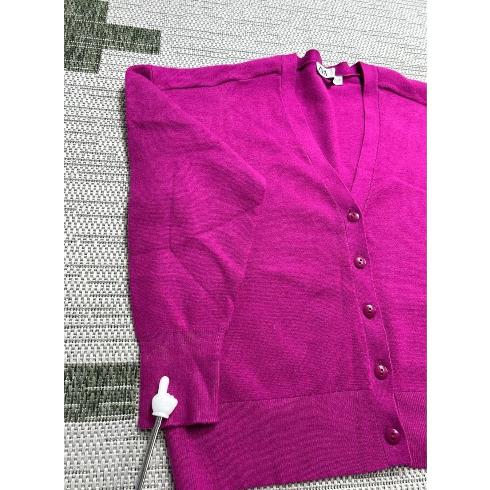 Theory Theory Cardigan Womens Small Wool Knit Wrap V-Neck Purple Size S / US 4 / IT 40 - 5 Thumbnail