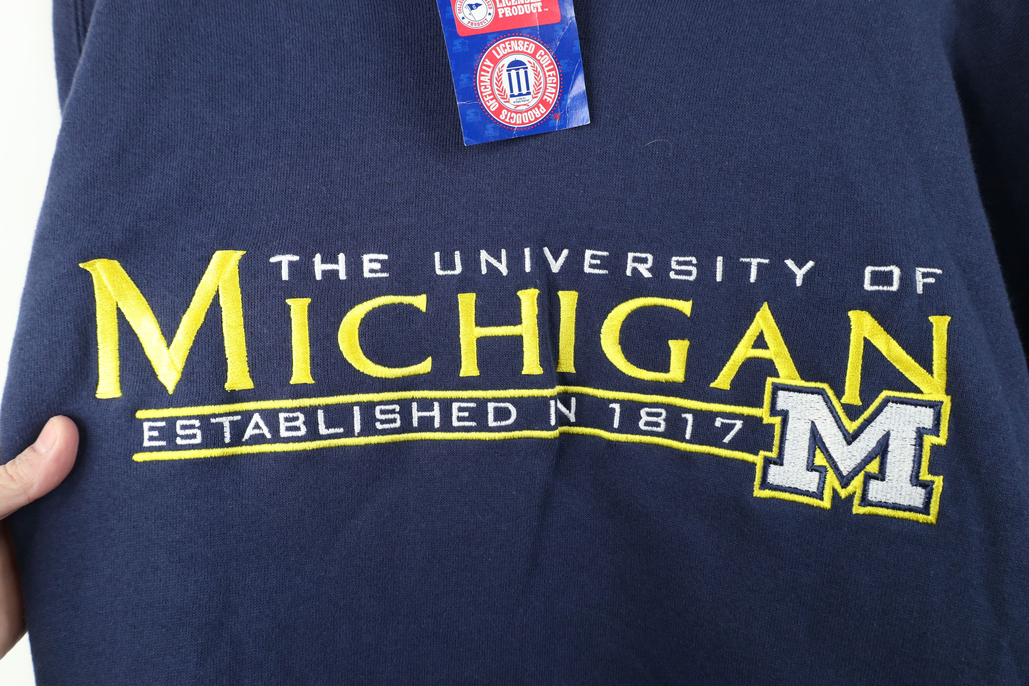 Starter Deadstock Vintage 90s Starter University Michigan Sweatshirt Size US L / EU 52-54 / 3 - 4 Thumbnail