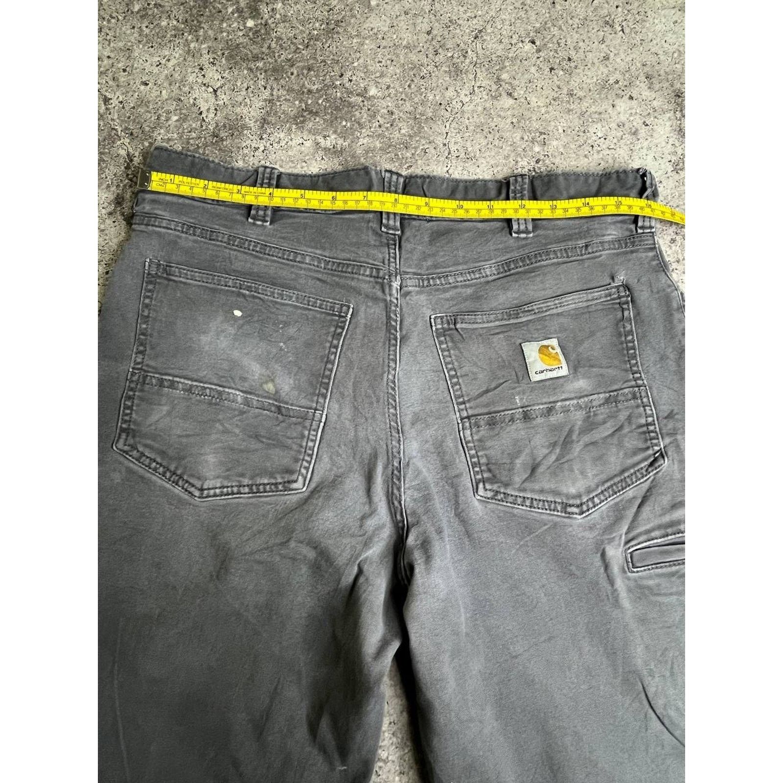 Carhartt Relaxed Canvas Work Pants Faded Grey Paint Splatter