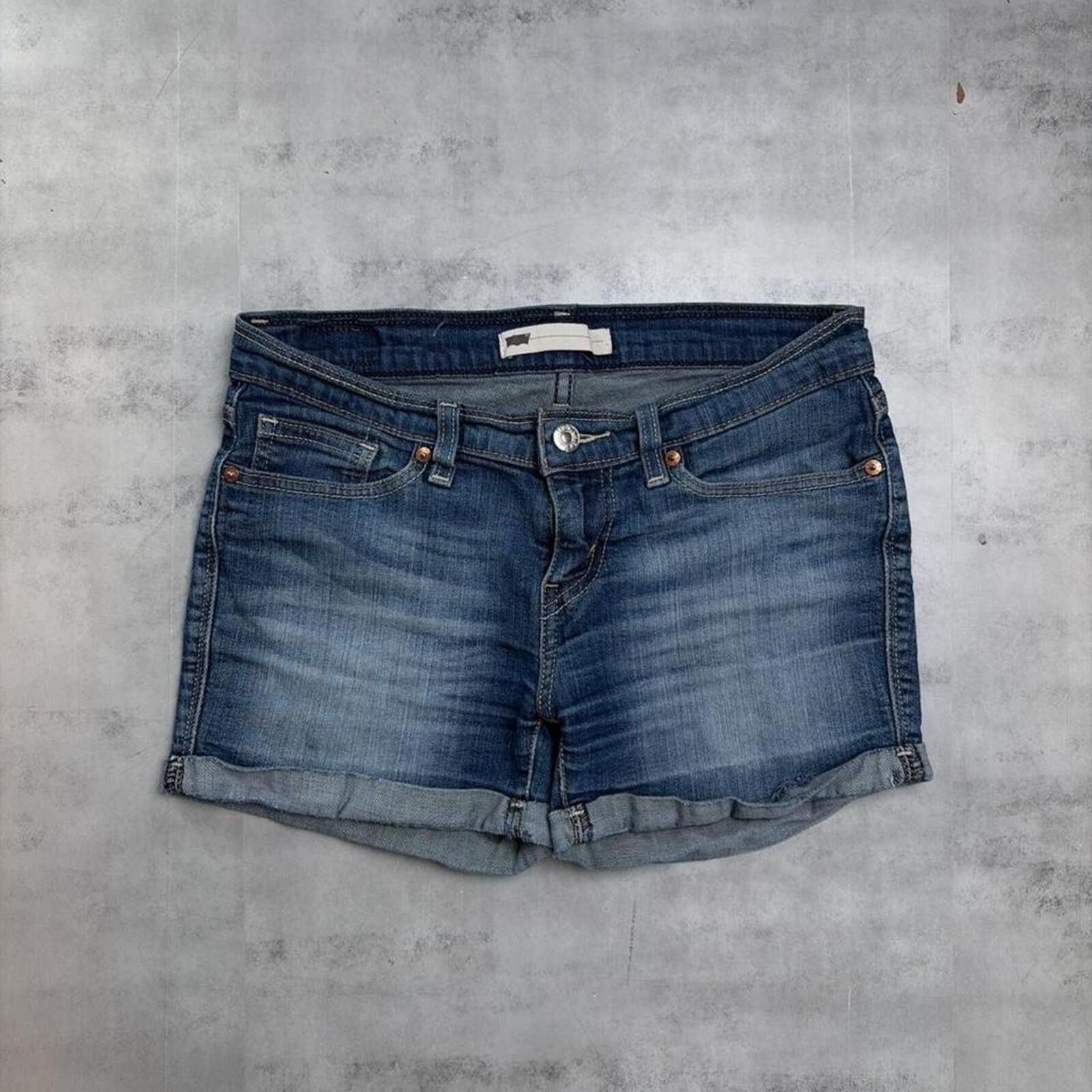 Levi's Y2K Blue Levi’s Grunge Mini Denim Shorts Size 30" / US 8 / IT 44 - 2 Thumbnail