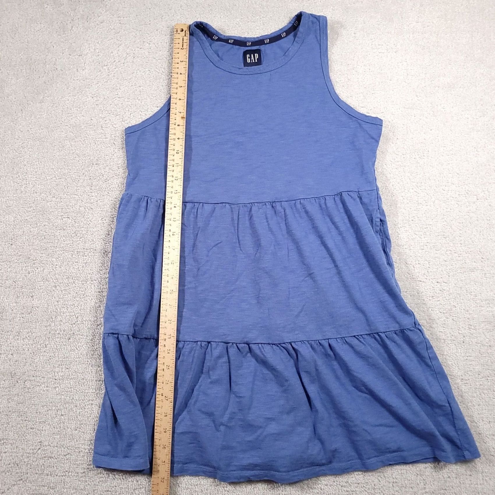 Gap Gap Dress Women's Large Blue Sleeveless Short Pull Over Summer Beach Pockets Shirt Dress Mini Casual Size 36" / US 14 / IT 50 - 6 Thumbnail