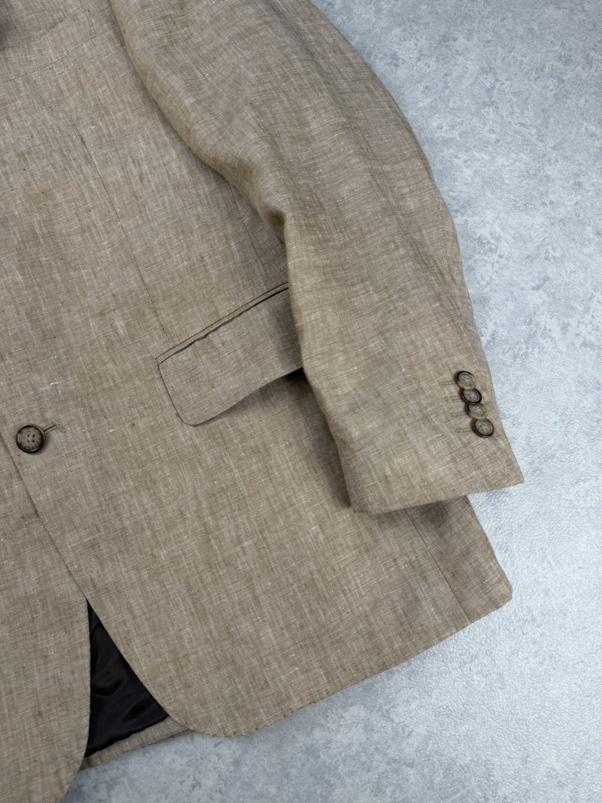 Balmain Balmain Paris Linen Blazer Beige Mens Tailored Jacket EU 46 Size 38R - 2 Thumbnail