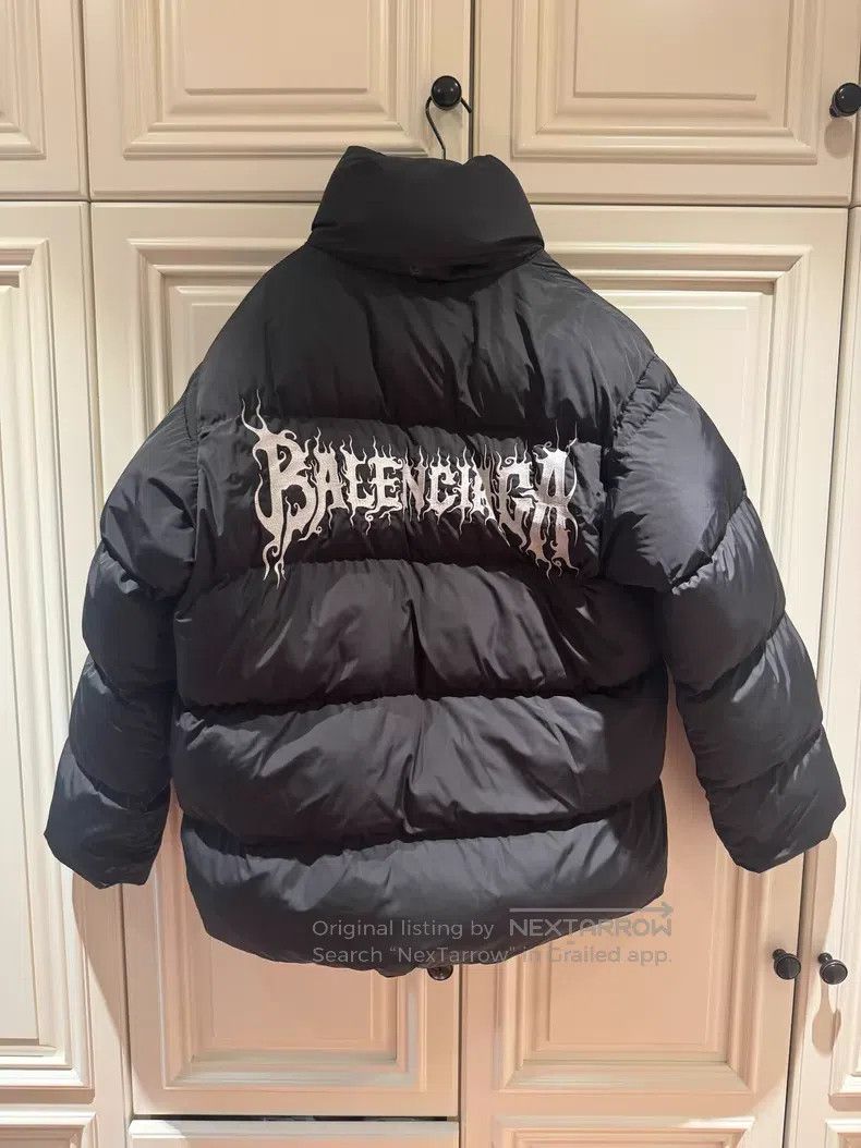 Balenciaga Balenciaga Metallic Graffiti Puffer Cotton Jacket Size US M / EU 48-50 / 2 - 2 Thumbnail