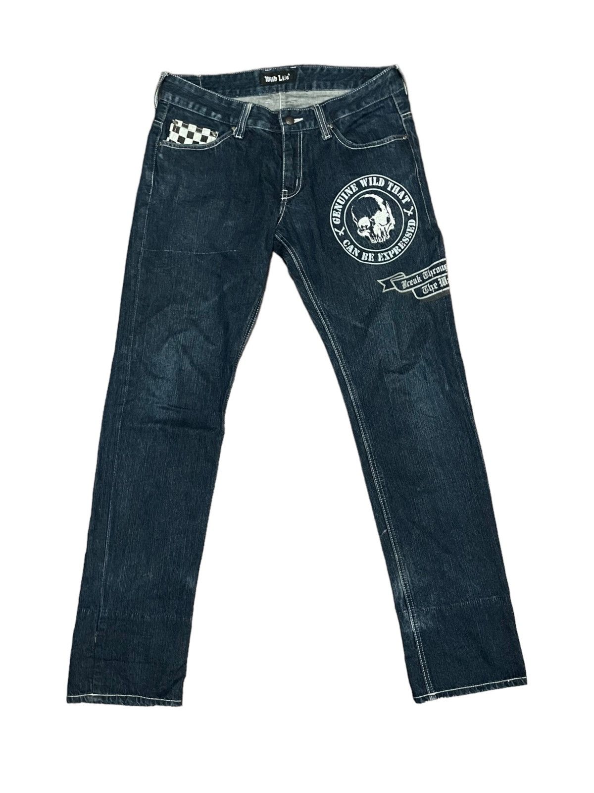 If Six Was Nine × Japanese Brand Japanese Wild Life Skull Jeans Size US 34 / EU 50 - 1 Thumbnail