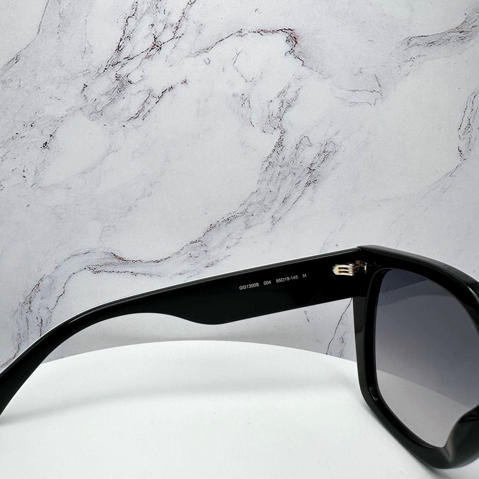 Gucci New GUCCI Sunglasses Black Square Gold Metal GG Web Arms Size ONE SIZE - 13 Thumbnail