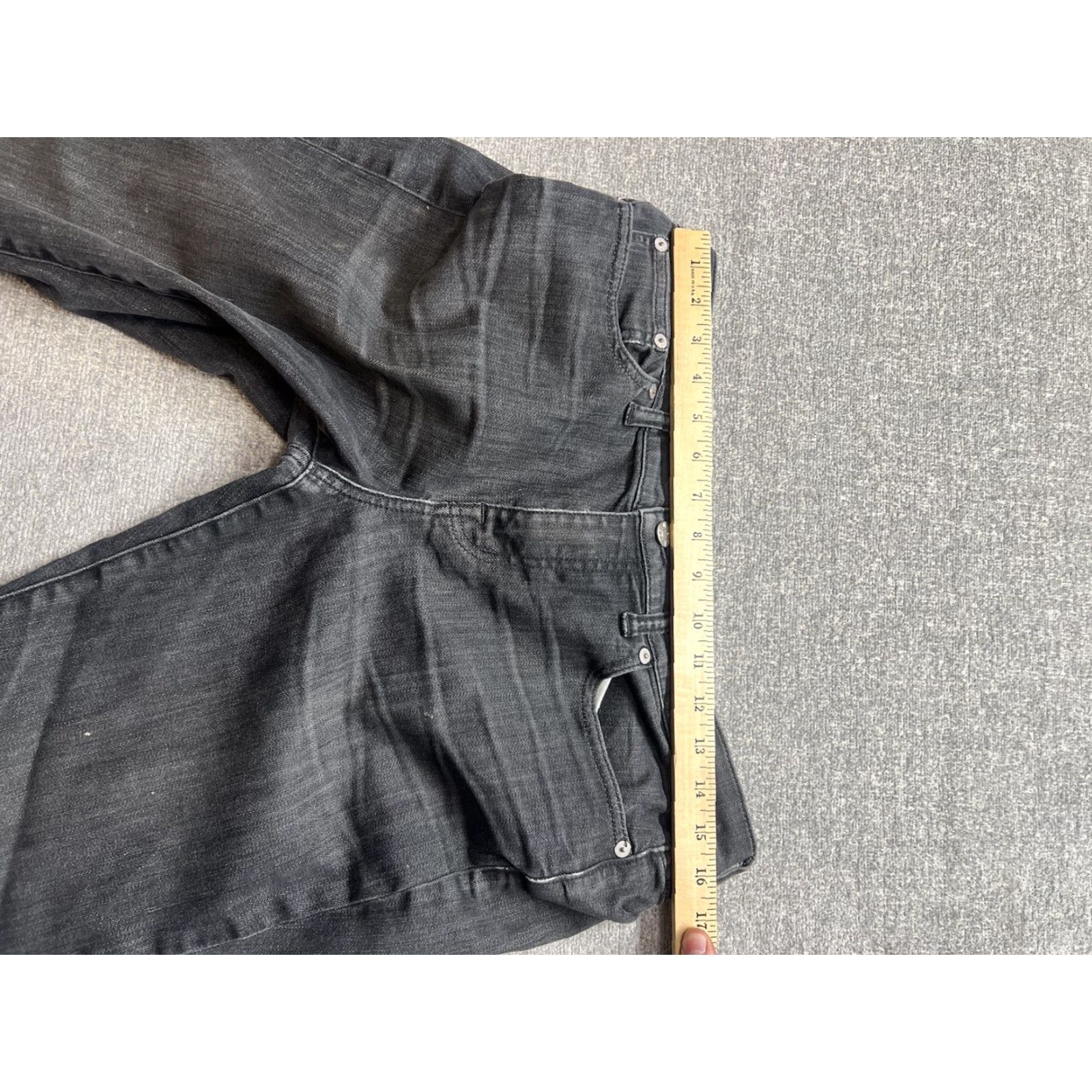 Madewell Madewell Slim Straight Jeans Women Black Denim 32x28 Mid Rise 32 Inseam Size 24" / US 00 / IT 34 - 6 Thumbnail