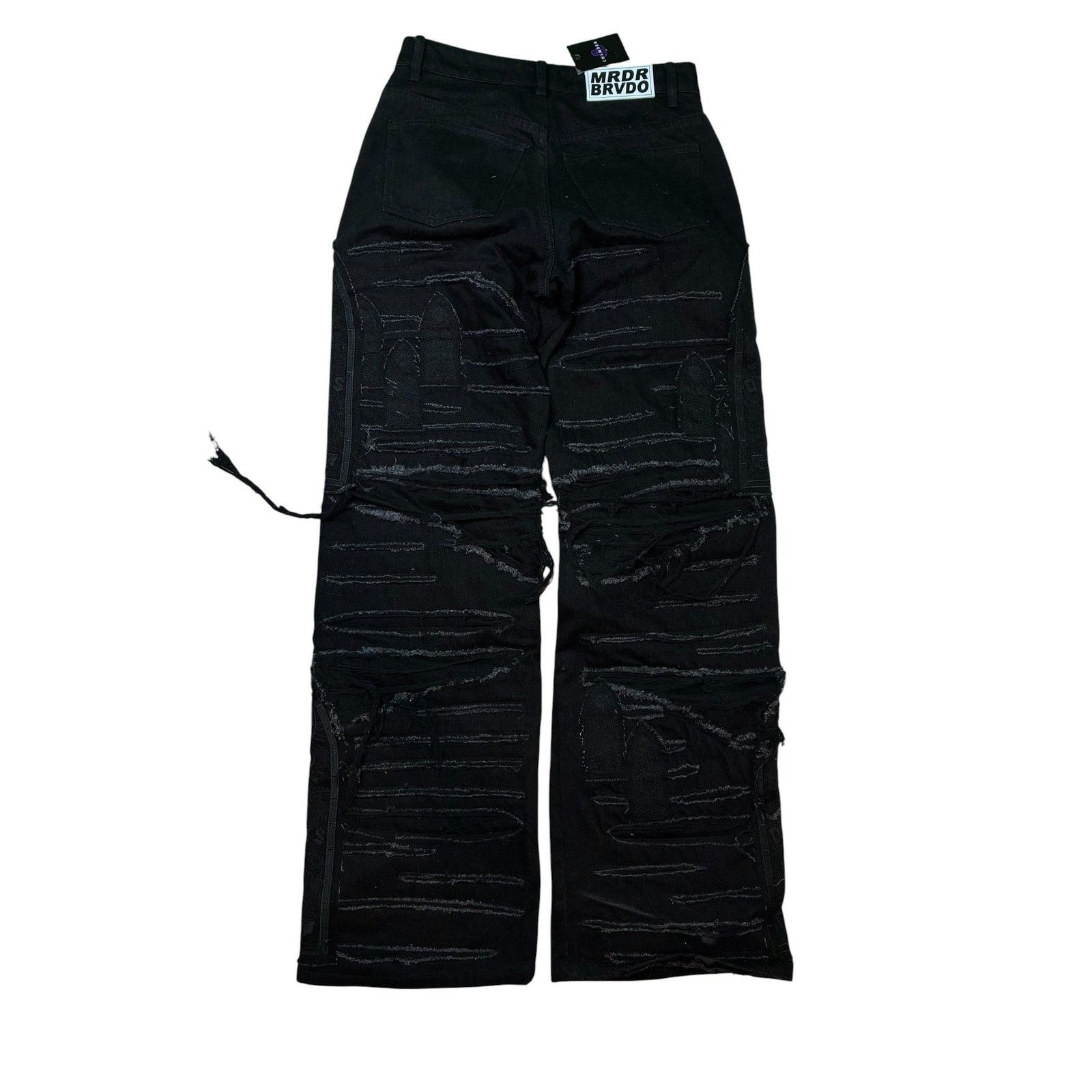 Who Decides War WDW Distressed Tonal Black Jeans Size US 30 / EU 46 - 2 Thumbnail