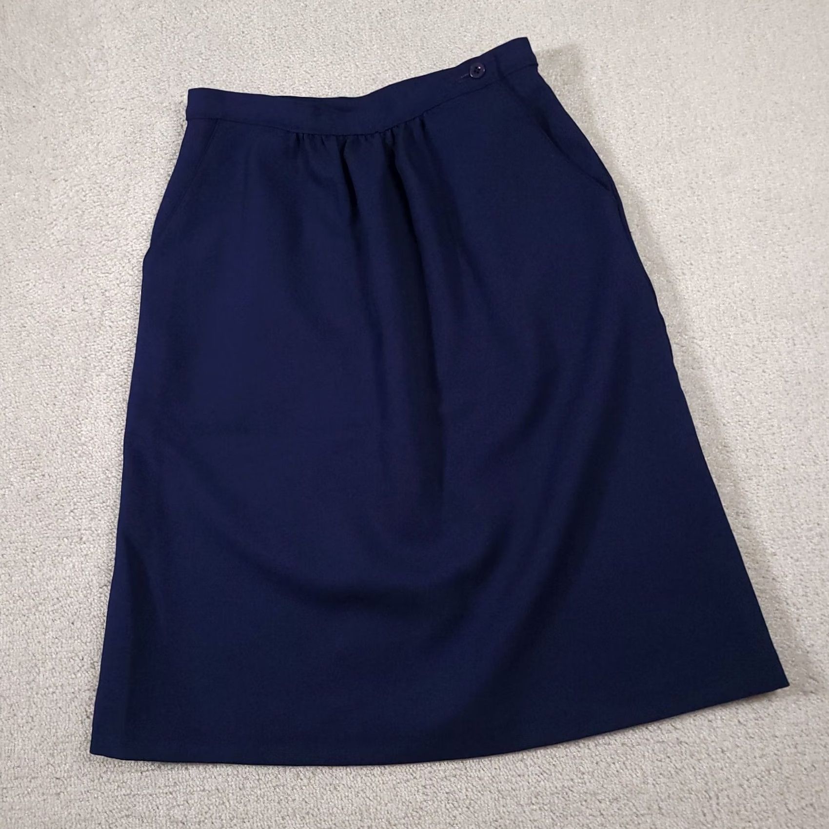 Penn VINTAGE JC Penny Skirt Women's 14 Blue Pockets USA Made 80s 90s Size 36" / US 14 / IT 50 - 2 Thumbnail