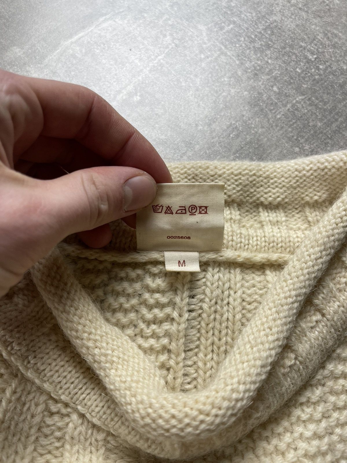 Other Hessnatur 100% Virgin Wool Textured Knit Sweater Cream Size US M / EU 48-50 / 2 - 10 Thumbnail