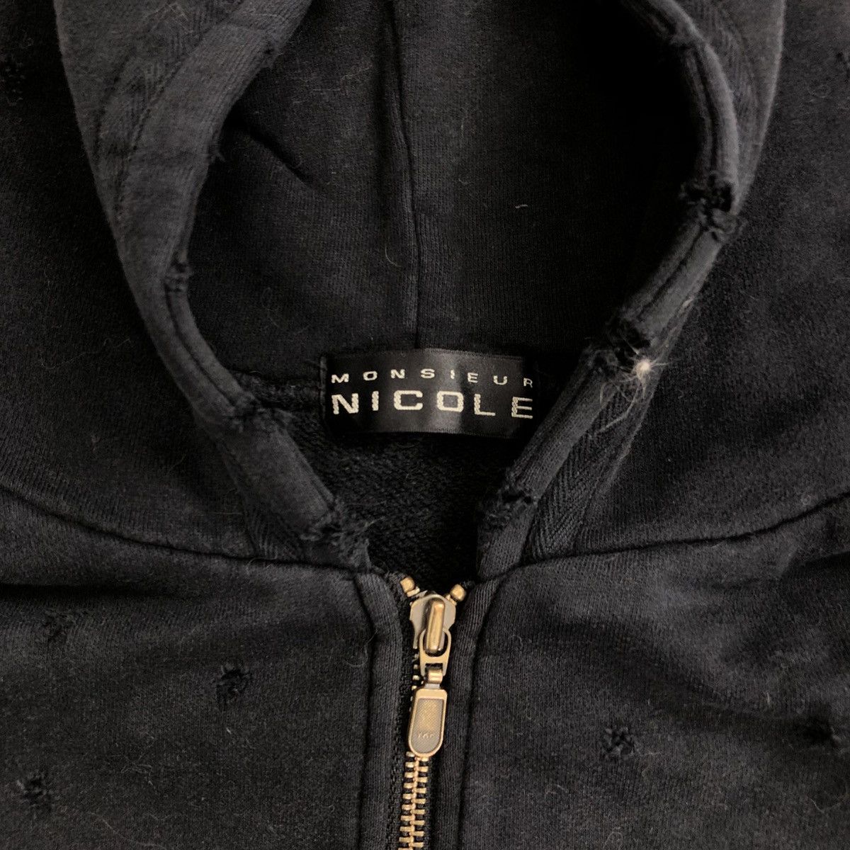 If Six Was Nine × Japanese Brand × Le Grande Bleu (L.G.B.) 1990s Monsieur Nicole Distressed Punk LGB Style Zip Hoodie Size US M / EU 48-50 / 2 - 5 Thumbnail