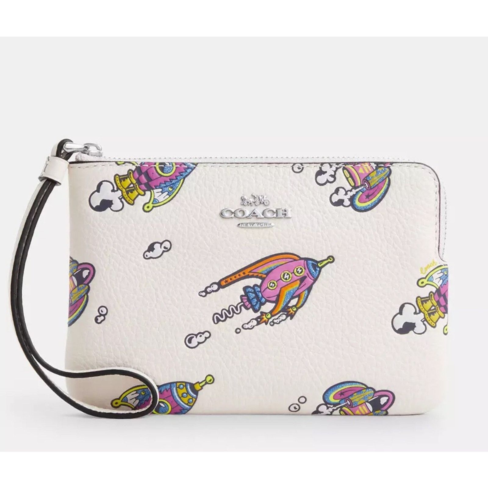 Coach NEW Coach Corner Zip Wristlet Cosmic Rocket CW864 Chalk Size ONE SIZE - 2 Thumbnail