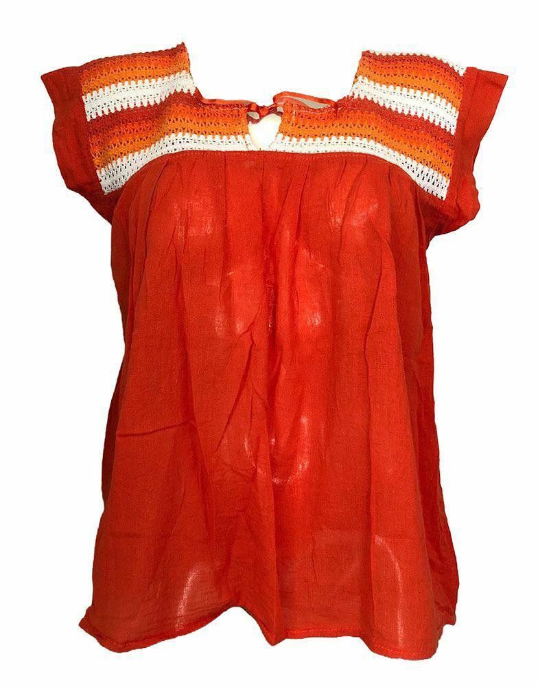 Designer Used Orange Hand Made Bluse M Size M / US 6-8 / IT 42-44 - 1 Thumbnail