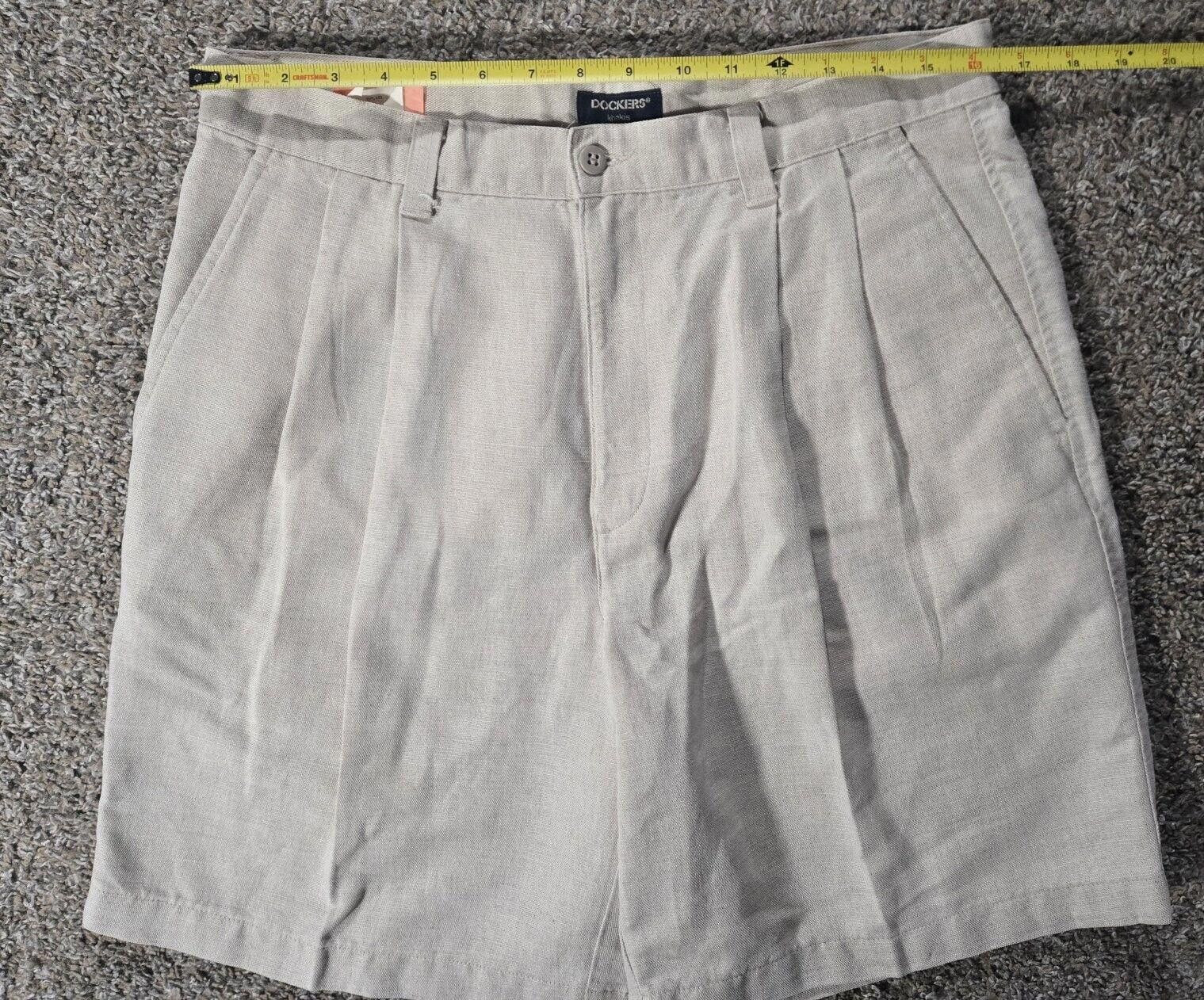 Dockers Tan Linen Blend Dockers Khakis Pleated Front Shorts 34 Size US 34 / EU 50 - 11 Thumbnail