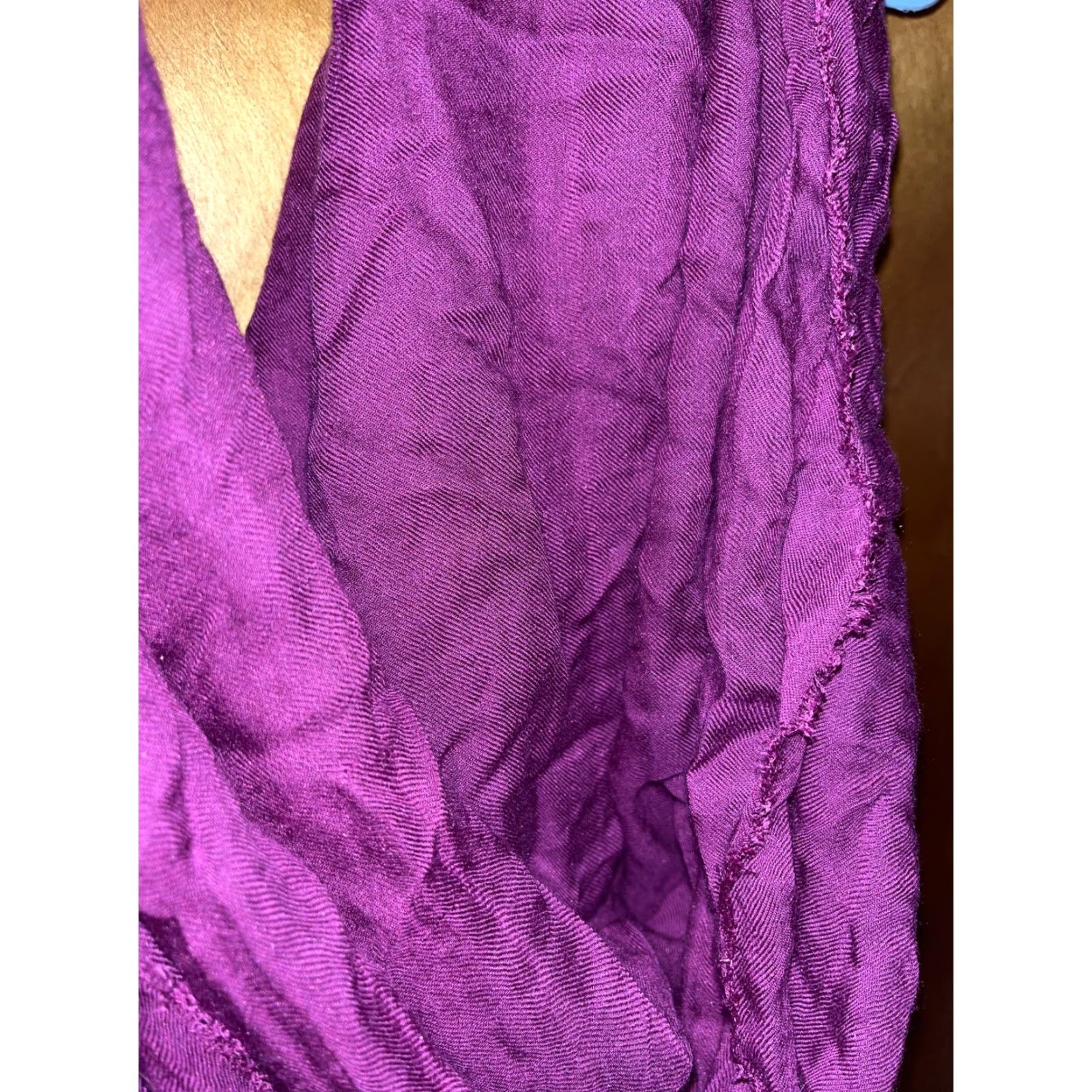 Faliero Sarti VINTAGE Faliero Sarti Women Scarf Shawl 77x28 Inches Purple Micro Modal Cashmere Bohemian Festival Hip Hop Italy Size ONE SIZE - 3 Thumbnail