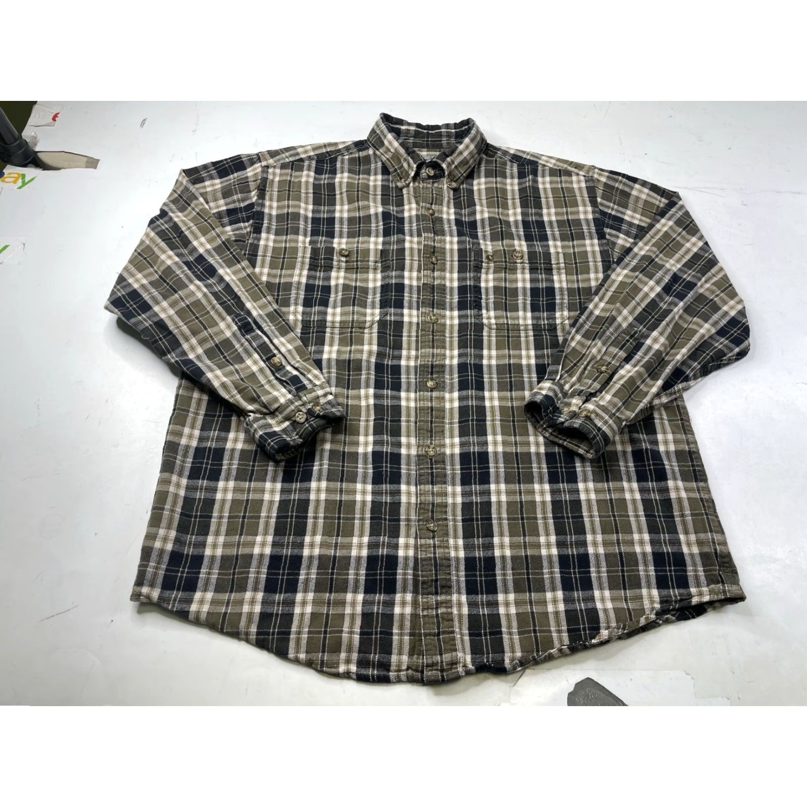 Carhartt VINTAGE Carhartt Shirt Plaid Long Sleeve Mid-Weight Flannel Green ARG XL Mens Button-Up Pockets Outdoor Decade? Size US XL / EU 56 / 4 - 2 Thumbnail
