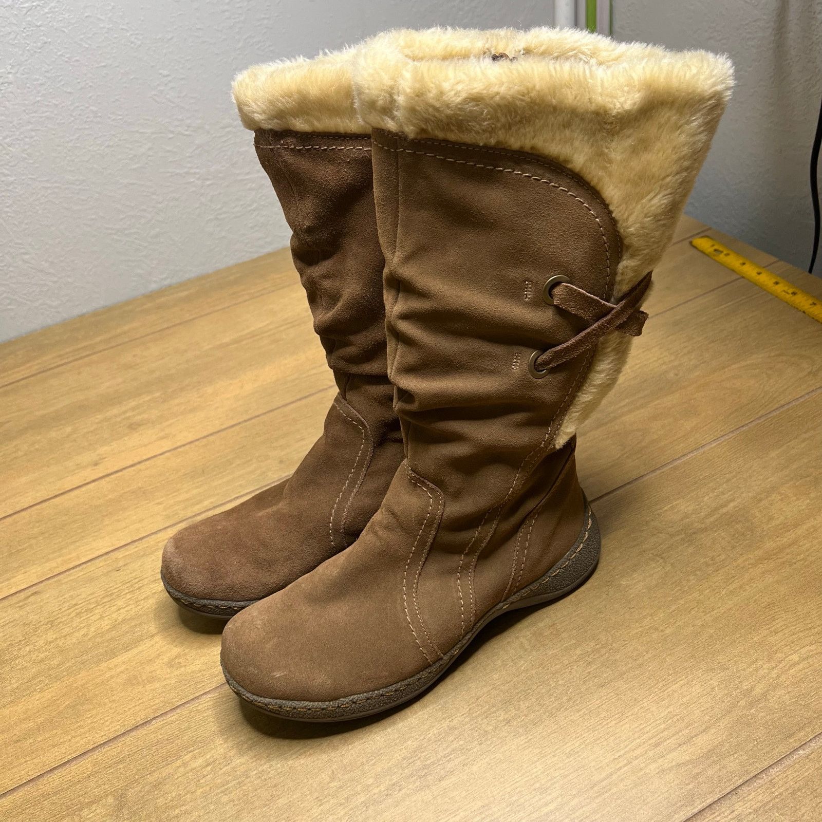 Vintage BareTraps Venture Women’s Brown Faux Fur Lined Boots 9.5 M Size US 9.5 / IT 39.5 - 3 Thumbnail