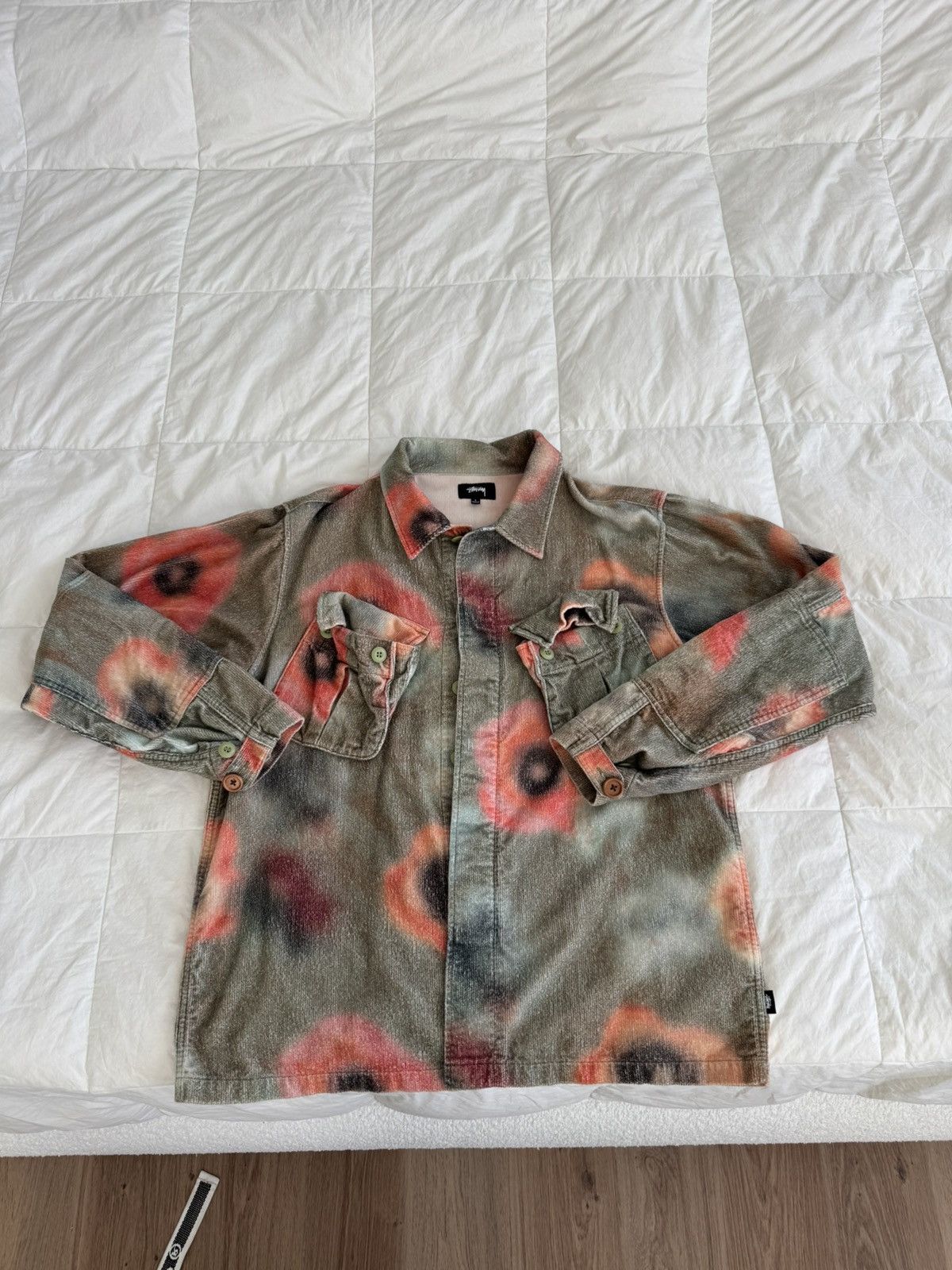 Stussy Stussy Blurry Floral Long Sleeve Cord Button Down Deadstock Size US L / EU 52-54 / 3 - 1 Preview