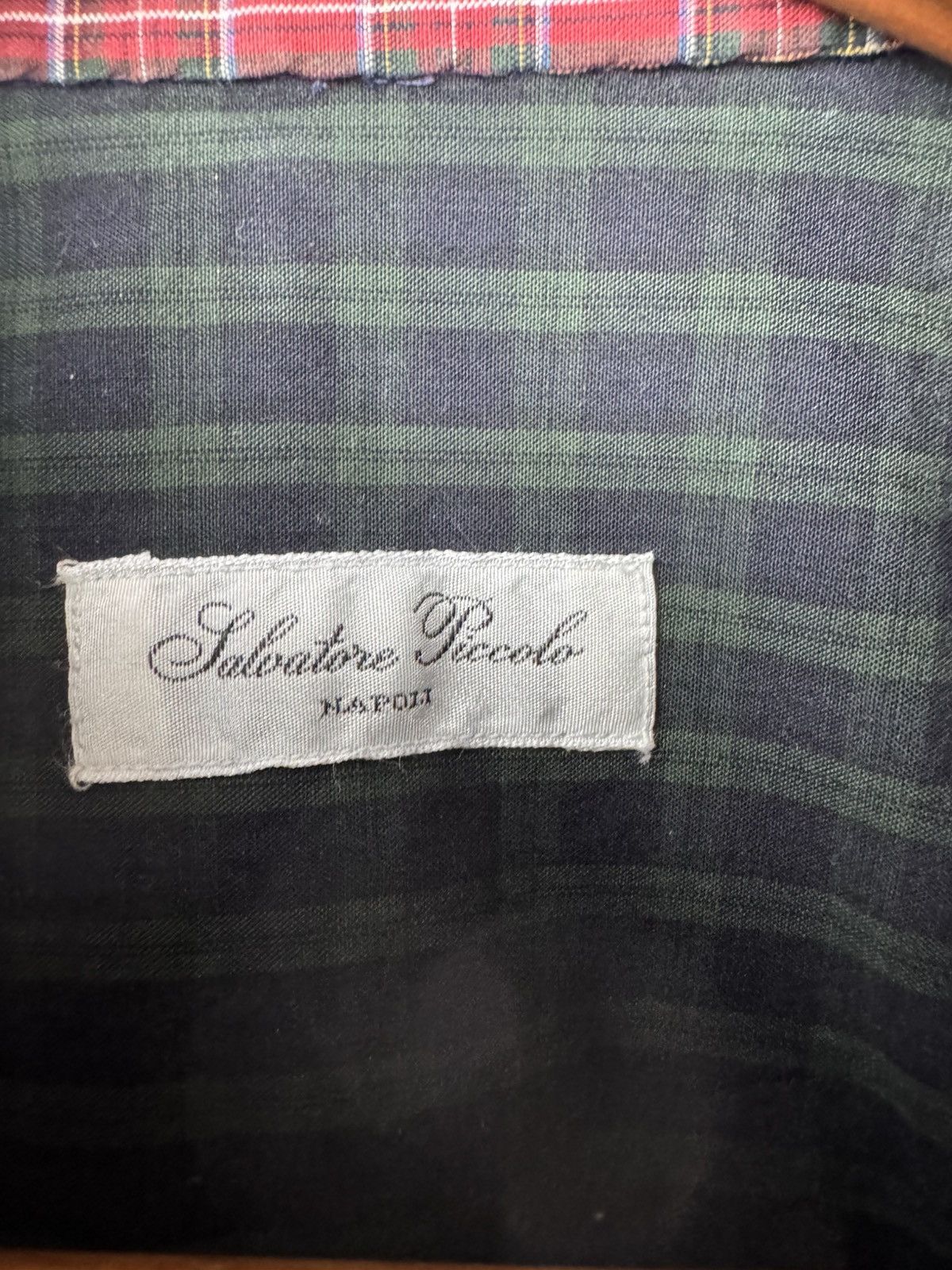 Salvatore Piccolo Salvatore Piccolo Men Cotton Shirt Checkered Red/Dark Green Size US L / EU 52-54 / 3 - 3 Thumbnail