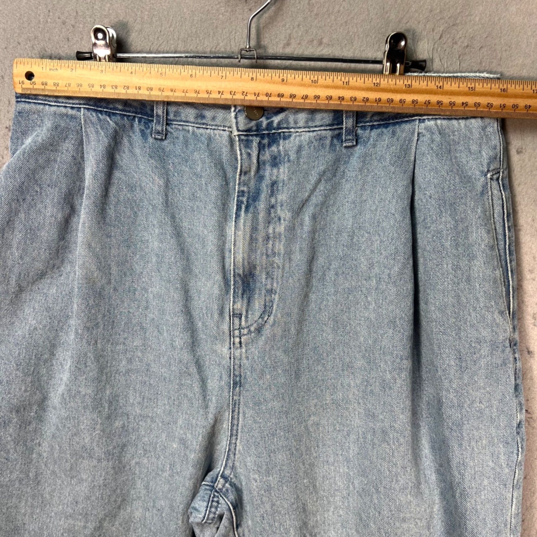 AMOMENTO Amomento Womens Jeans High-Waisted Light Blue Denim 100% Cotton L Adults Large 5-Pocket Rise High Vintage Style Mens Womens Girls Boys Size 36" / US 14 / IT 50 - 5 Thumbnail