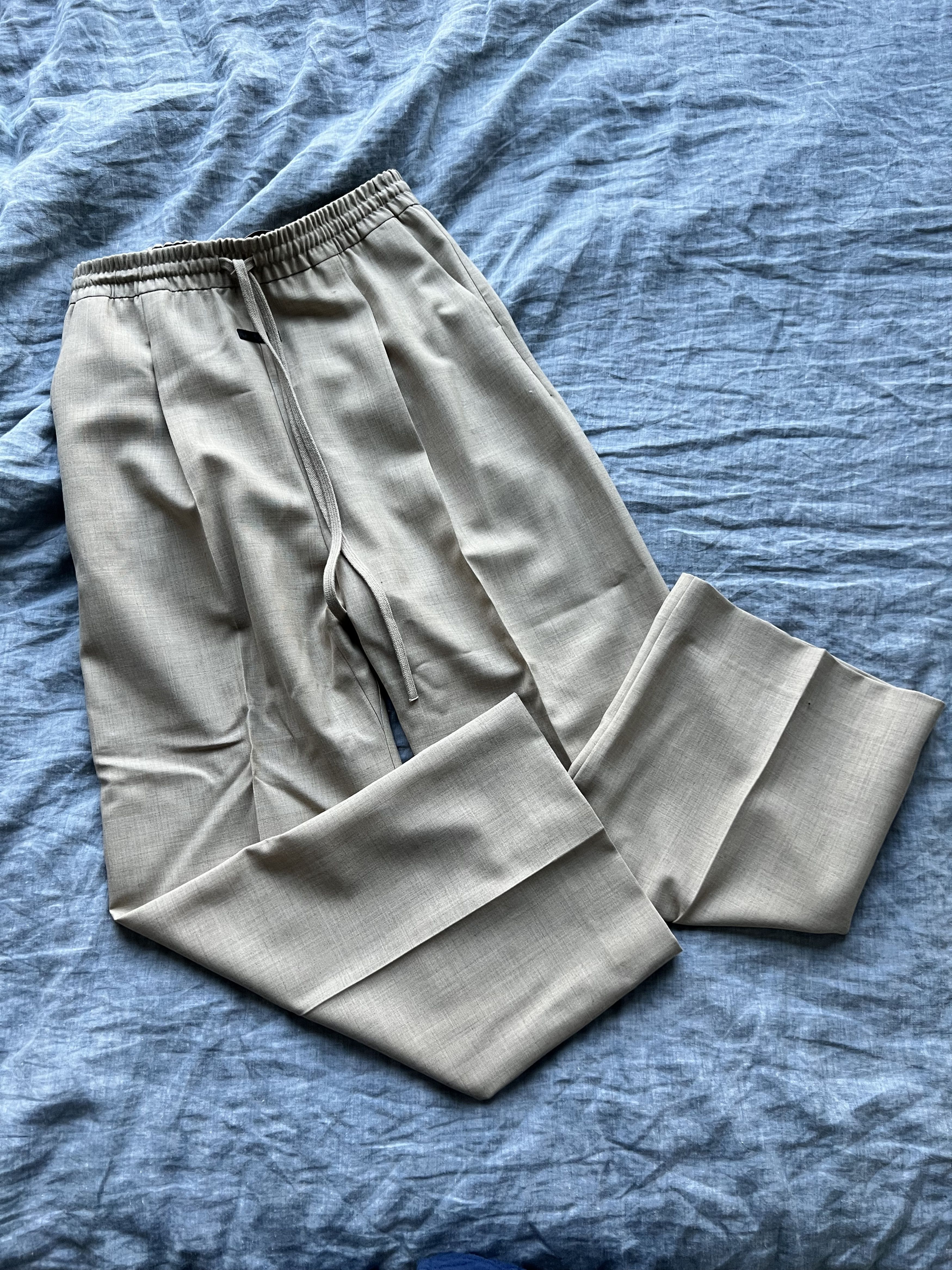 Fear of God 1265USD Drawstring Beige Wide-Leg Trousers Size 48R - 6 Thumbnail