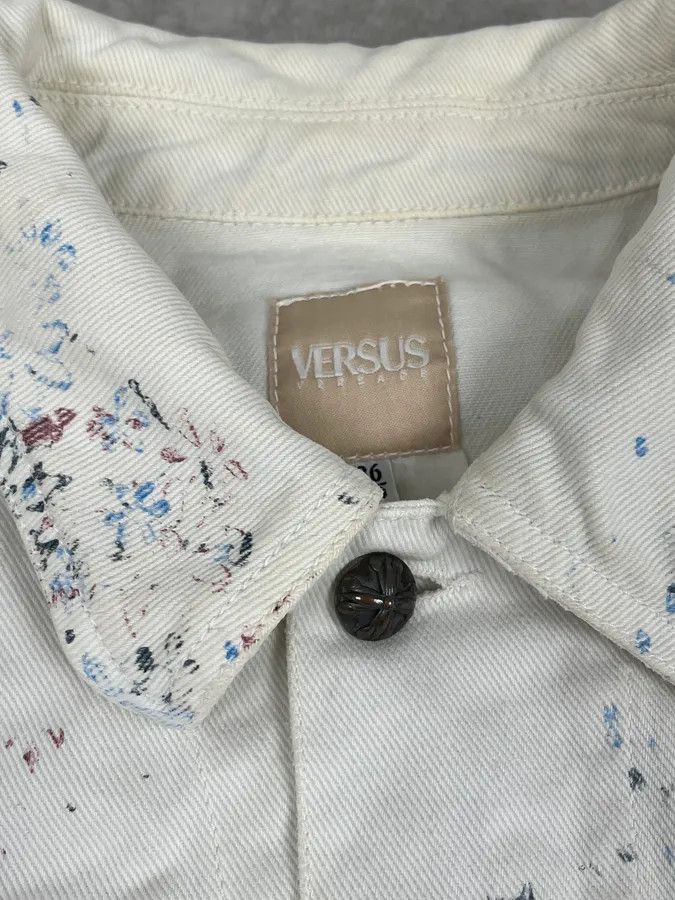Versace Versace Royal Erased White Denim Jacket Size US S / EU 44-46 / 1 - 9 Thumbnail