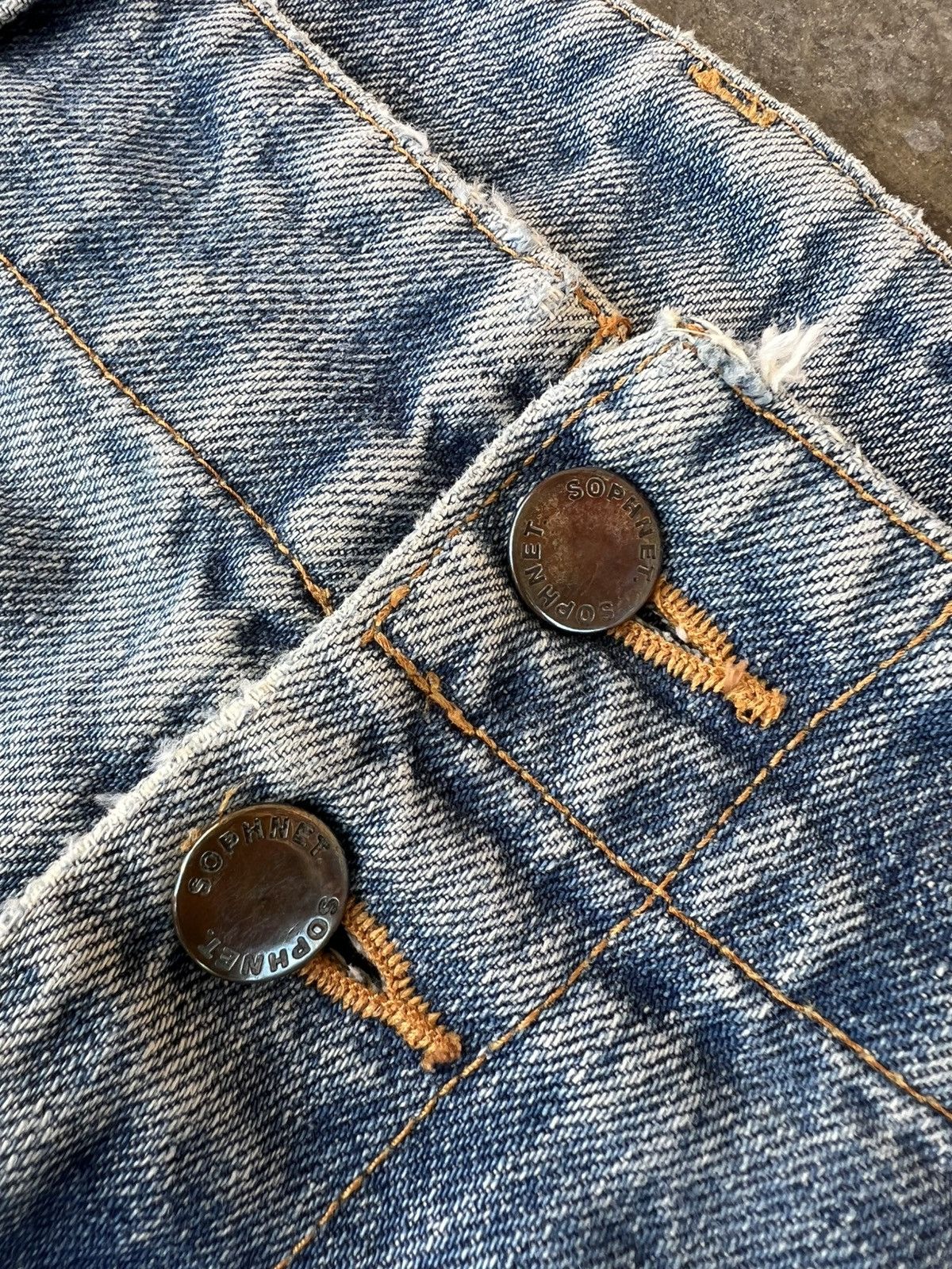 If Six Was Nine × Japanese Brand × Sophnet. 💥Baggy💥Vintage Sophnet. faded Distressed Jean Size US 35 - 9 Thumbnail