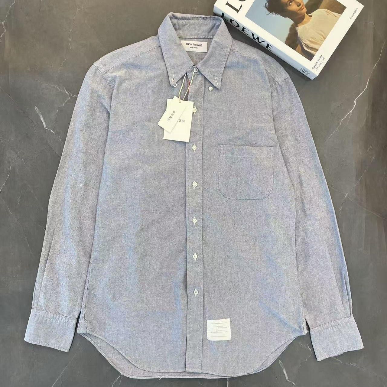 Thom Browne Thom Browne Blue Oxford Button Down Shirt Size 2 Size US M / EU 48-50 / 2 - 1 Thumbnail