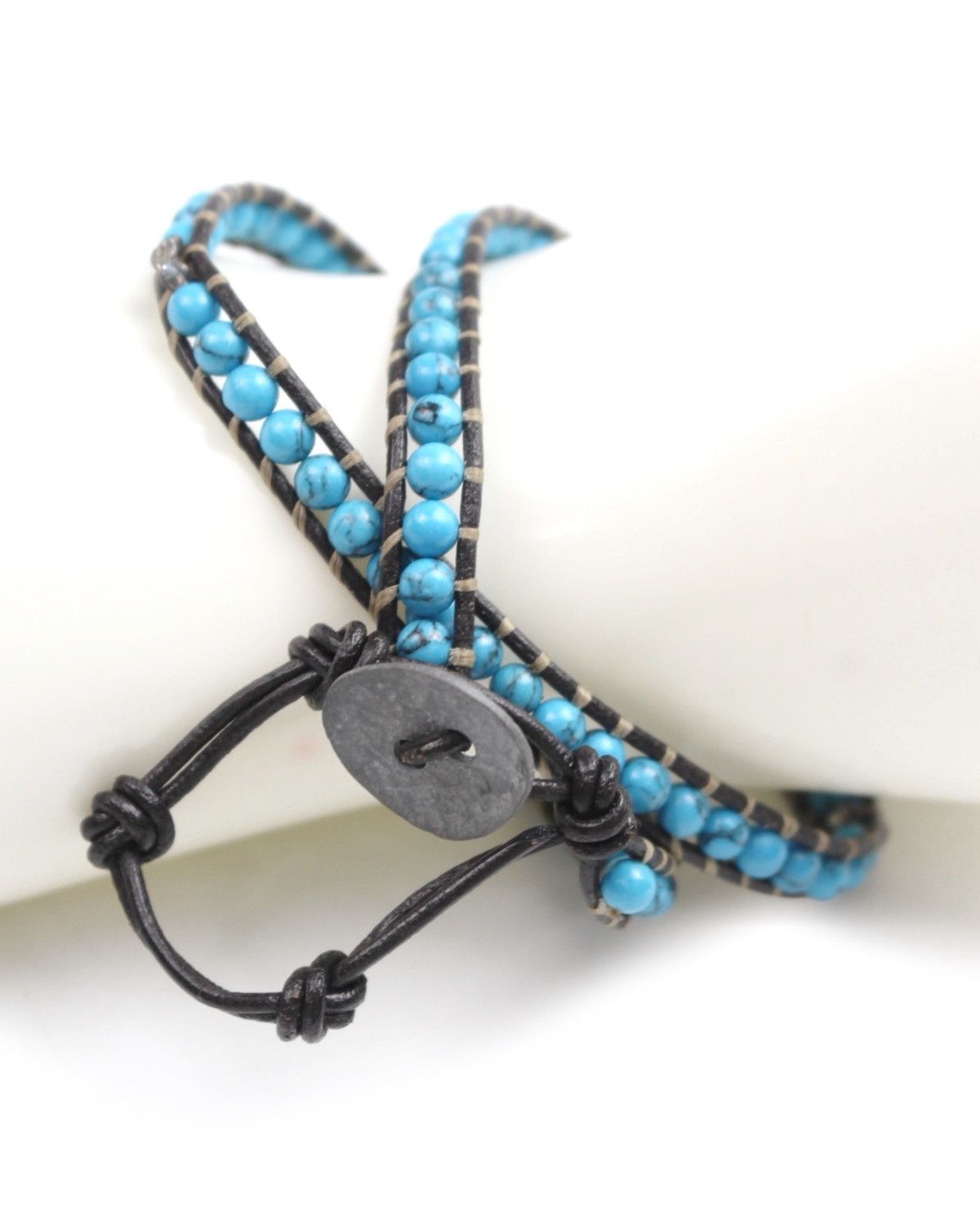 Vintage 2000S JAPANESE MADE TURQUOISE STYLE WRAP BRACELET Size ONE SIZE - 2 Thumbnail