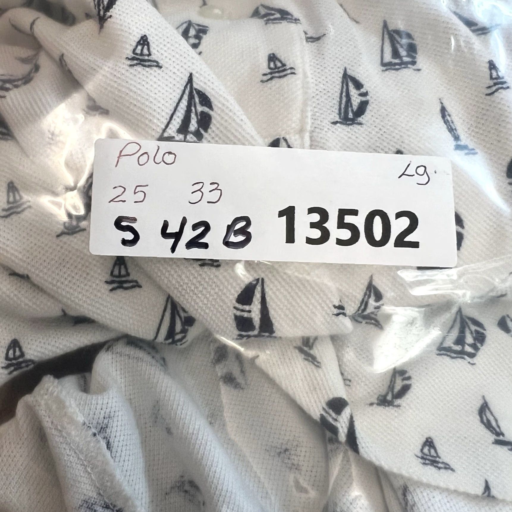 Ralph Lauren Ralph Lauren Polo Shirt Men's L White/Blue Sailing Graphic Print Classic Fit Nautical Preppy Size US L / EU 52-54 / 3 - 8 Thumbnail