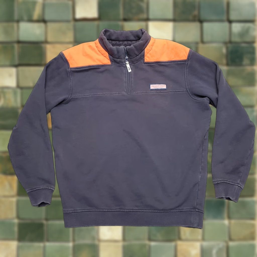 Vineyard Vines Vineyard Vines Sweater Mens M Orange 100% Cotton Long Sleeve 1/4 Zip Pullover Golf Casual Mens Size US M / EU 48-50 / 2 - 1 Thumbnail