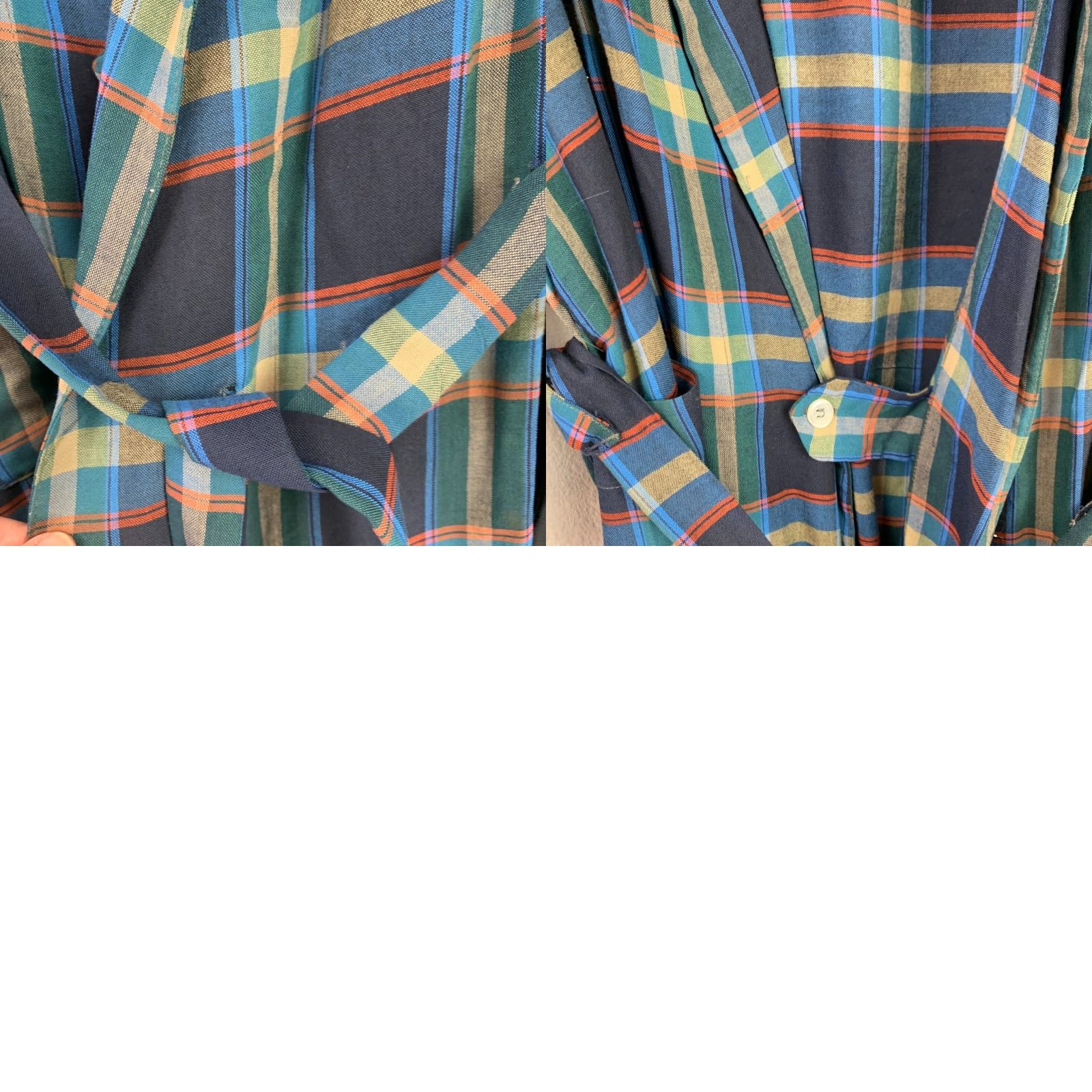 Vintage VINTAGE Royal Knight Robe Cartoon Knights 60s Blue Plaid Rockabilly Mens One Size Chest 46" Size ONE SIZE - 8 Thumbnail