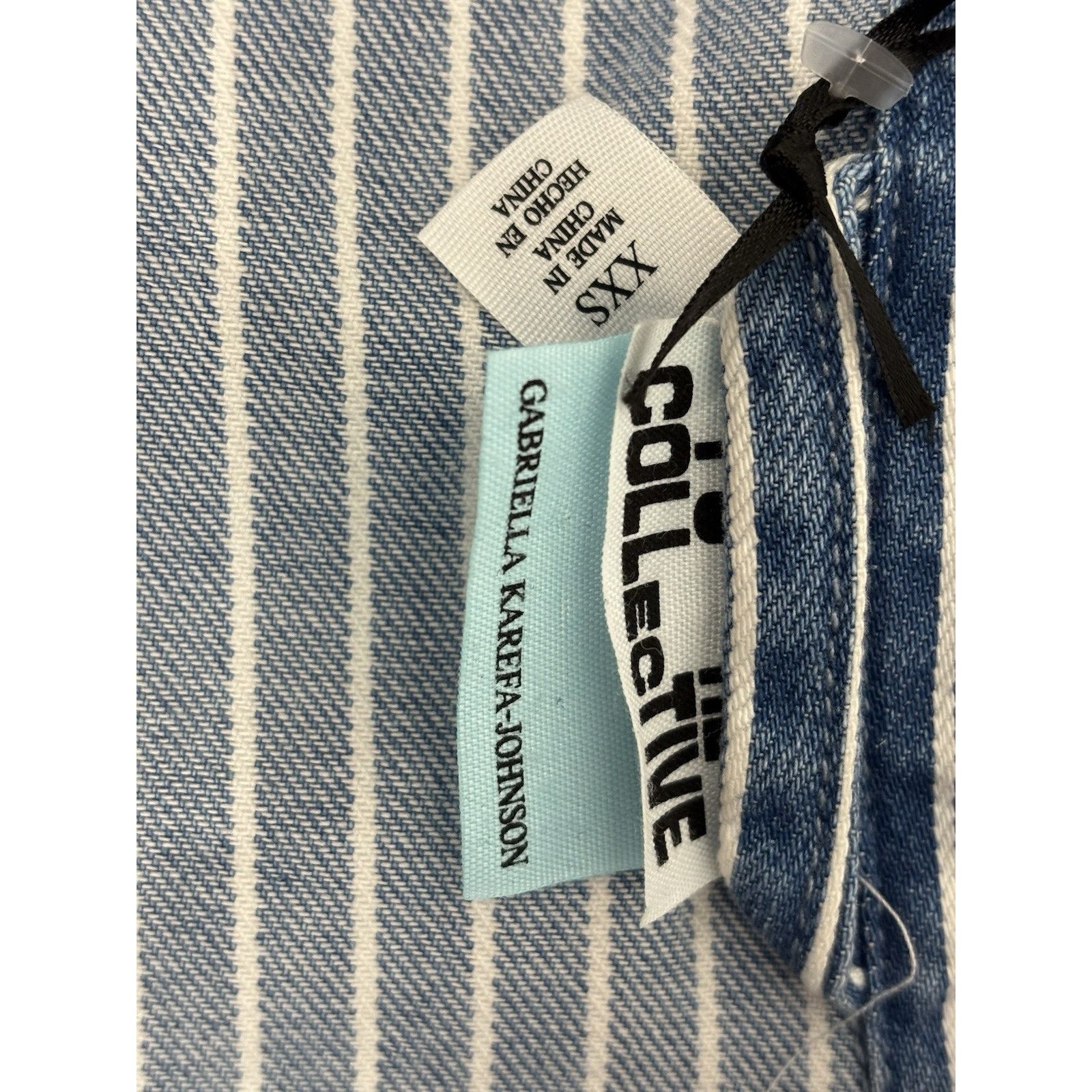 Target Basics NWT Future Collective Blue White Striped Denim Jacket XXS Size M / US 6-8 / IT 42-44 - 4 Thumbnail