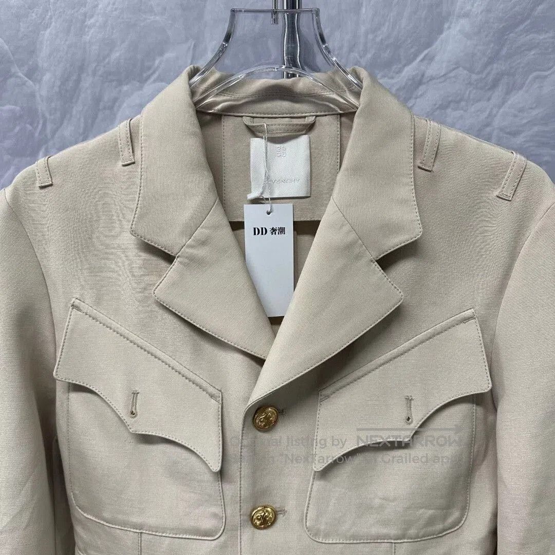 Givenchy givenchy button-up pocket jacket in beige. Size US L / EU 52-54 / 3 - 2 Thumbnail