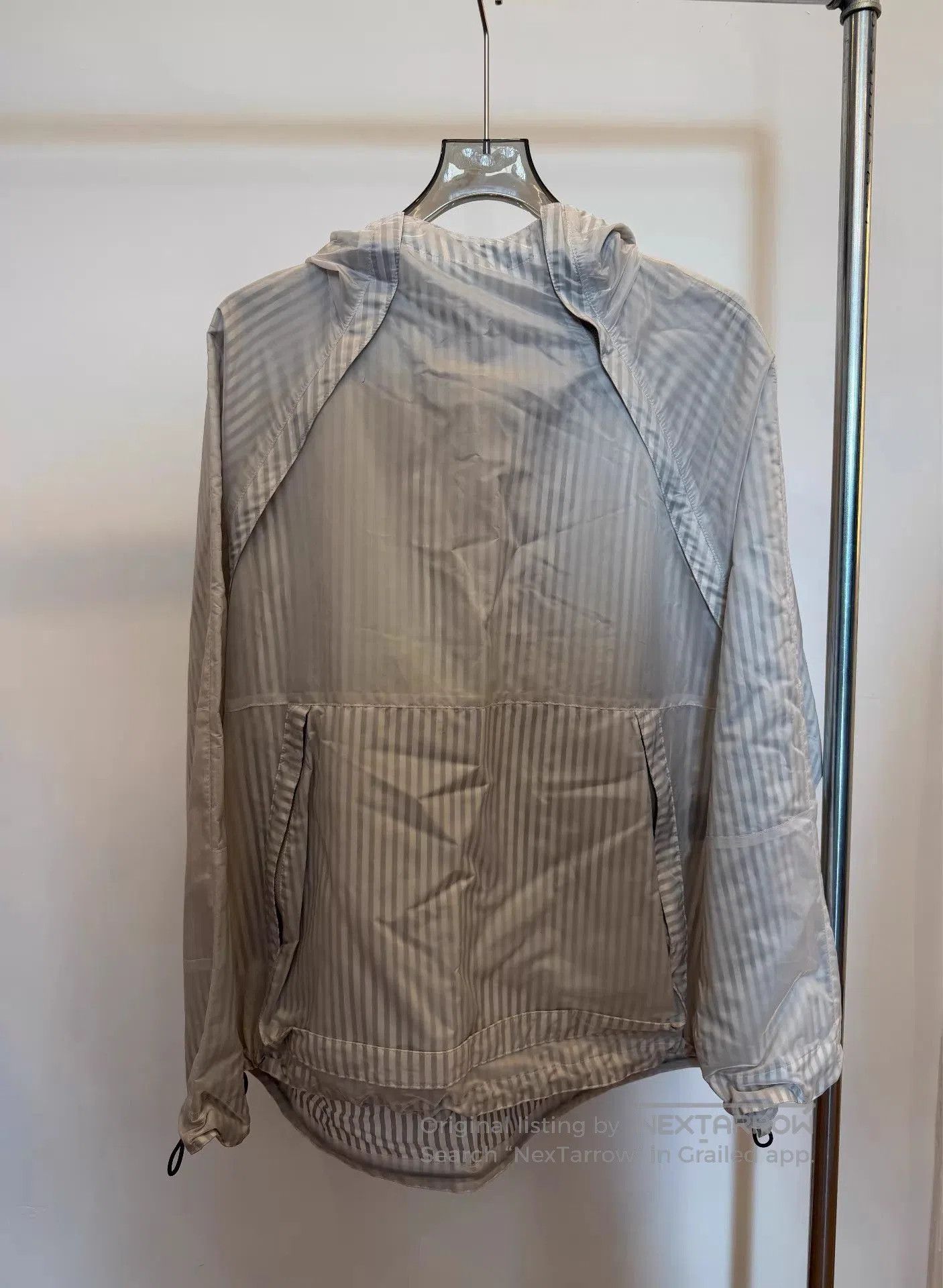 Dior Silver Striped Lightweight Hooded Jacket. Size US L / EU 52-54 / 3 - 1 Thumbnail