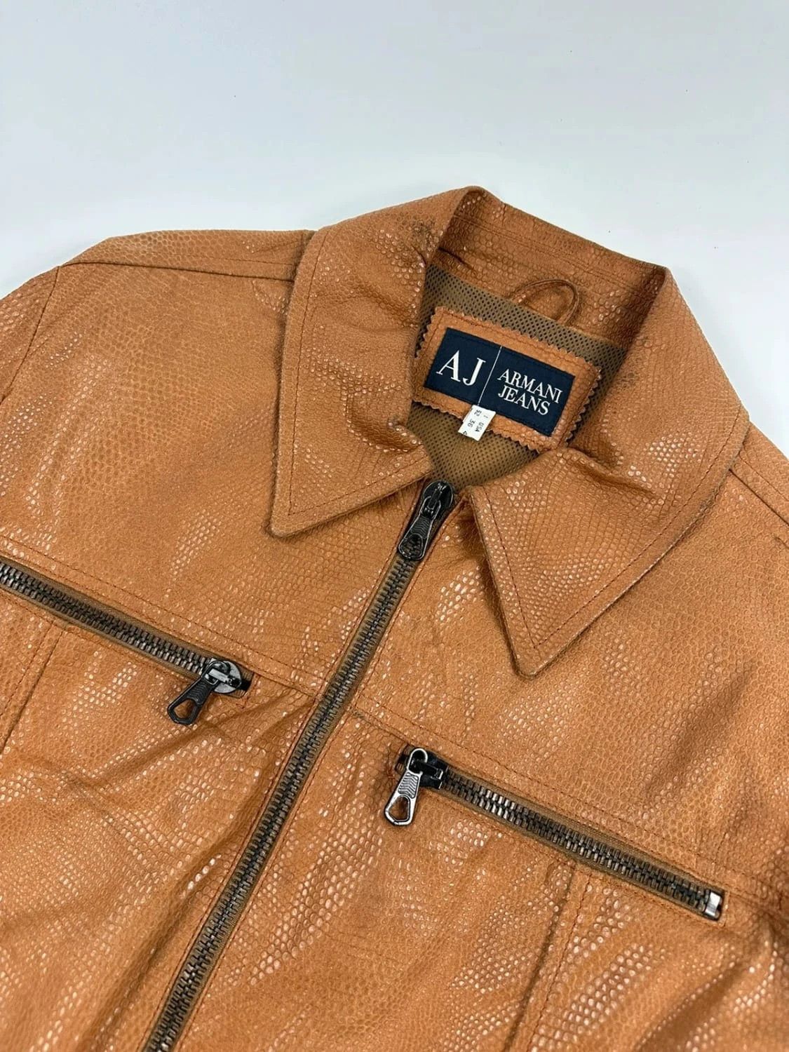 Armani Armani 00's Croco brown leather Jacket Size US M / EU 48-50 / 2 - 2 Thumbnail