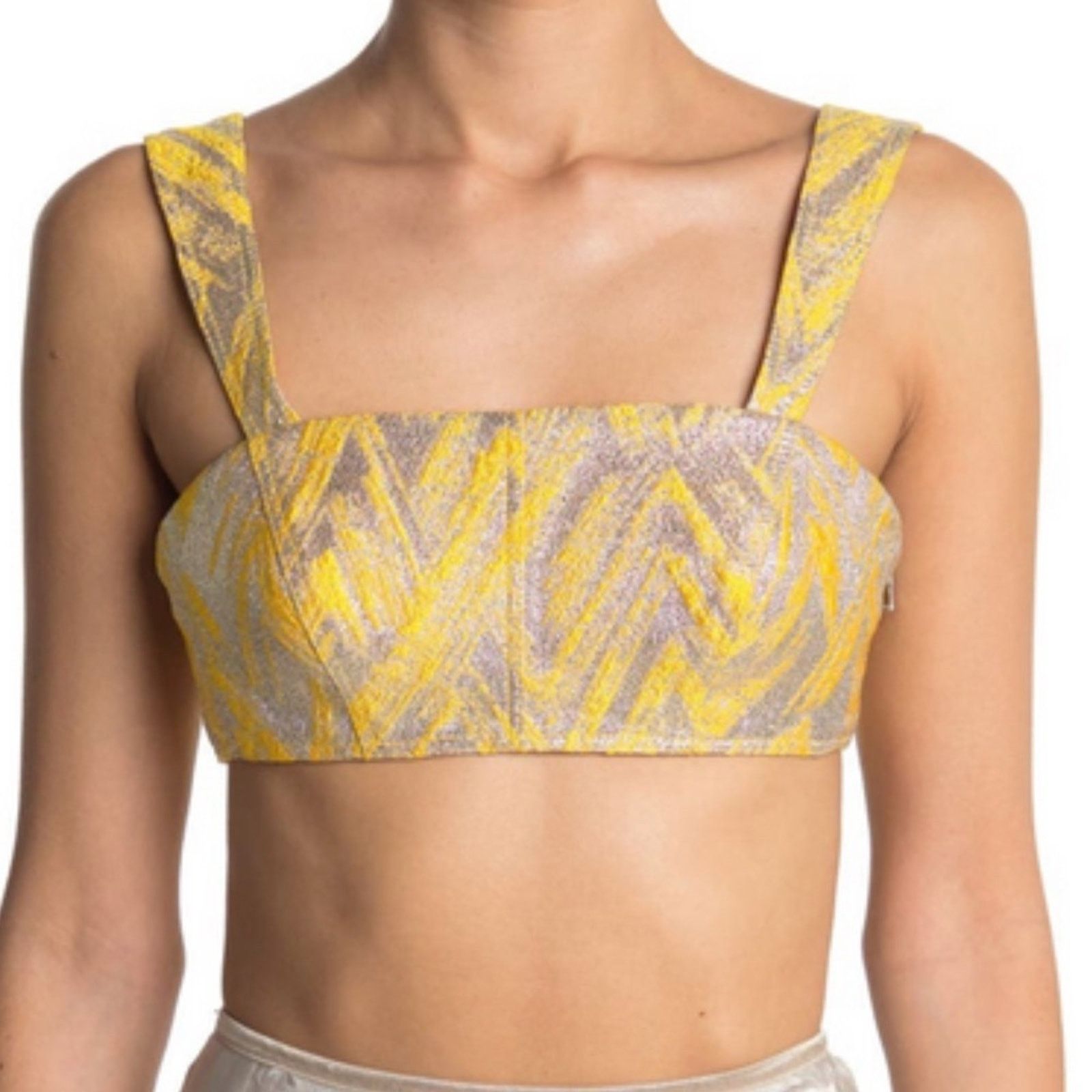 New with tag Moschino Couture Metallic Cropped Blouse Bra