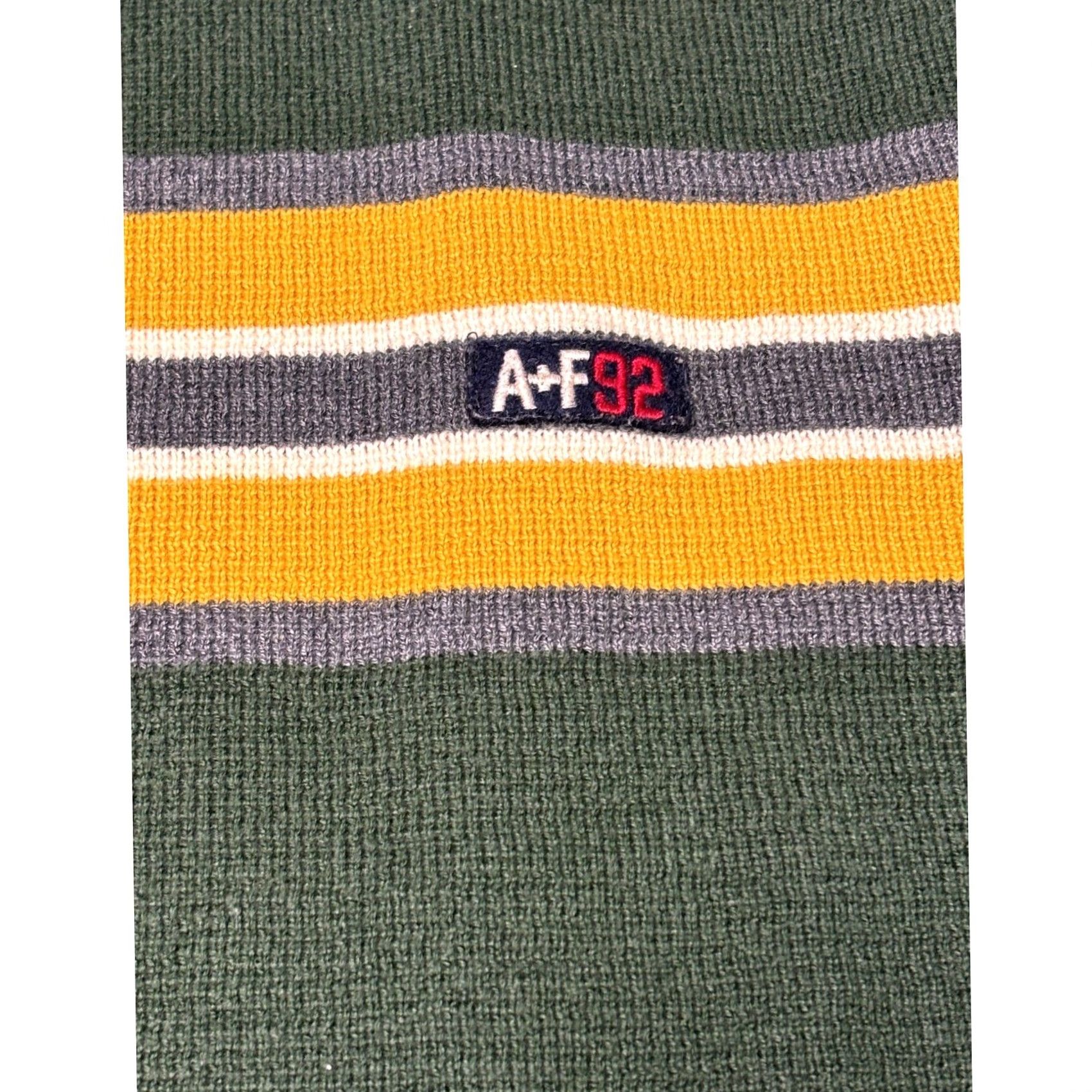 Abercrombie & Fitch VINTAGE Abercrombie & Fitch Knit Sweater Crew Neck XL Men Green Striped Embroidered A+F 92 Pullover Size US XL / EU 56 / 4 - 2 Thumbnail
