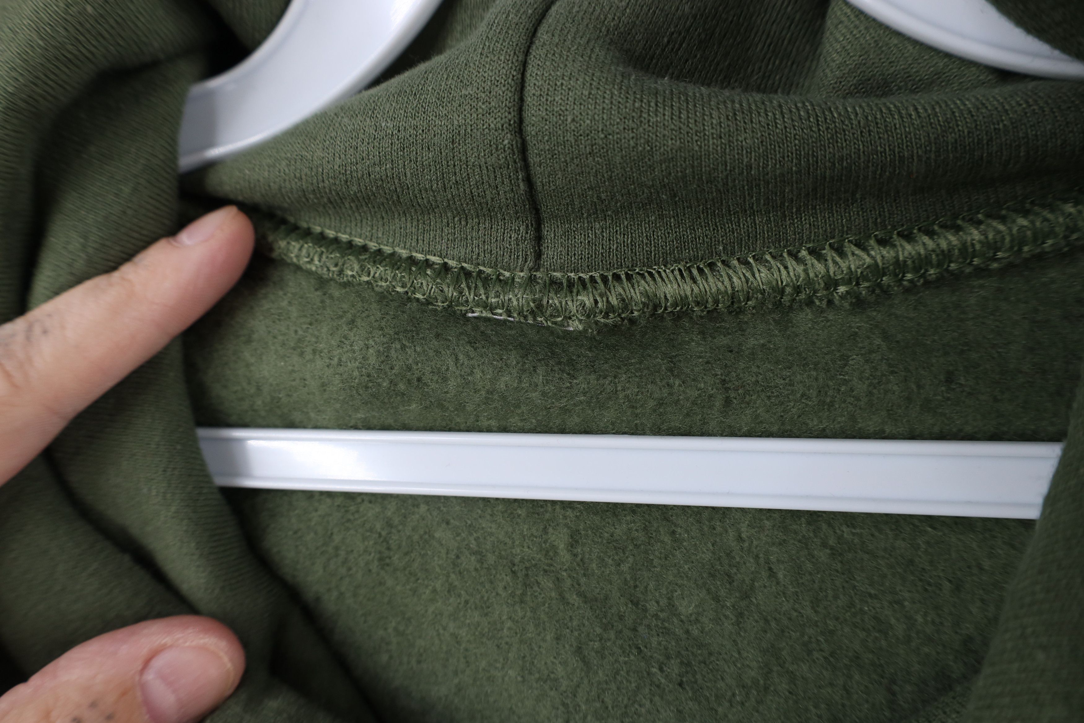 Vintage Vintage 90s Streetwear Blank Hoodie Sweatshirt Moss Green Size US L / EU 52-54 / 3 - 5 Thumbnail