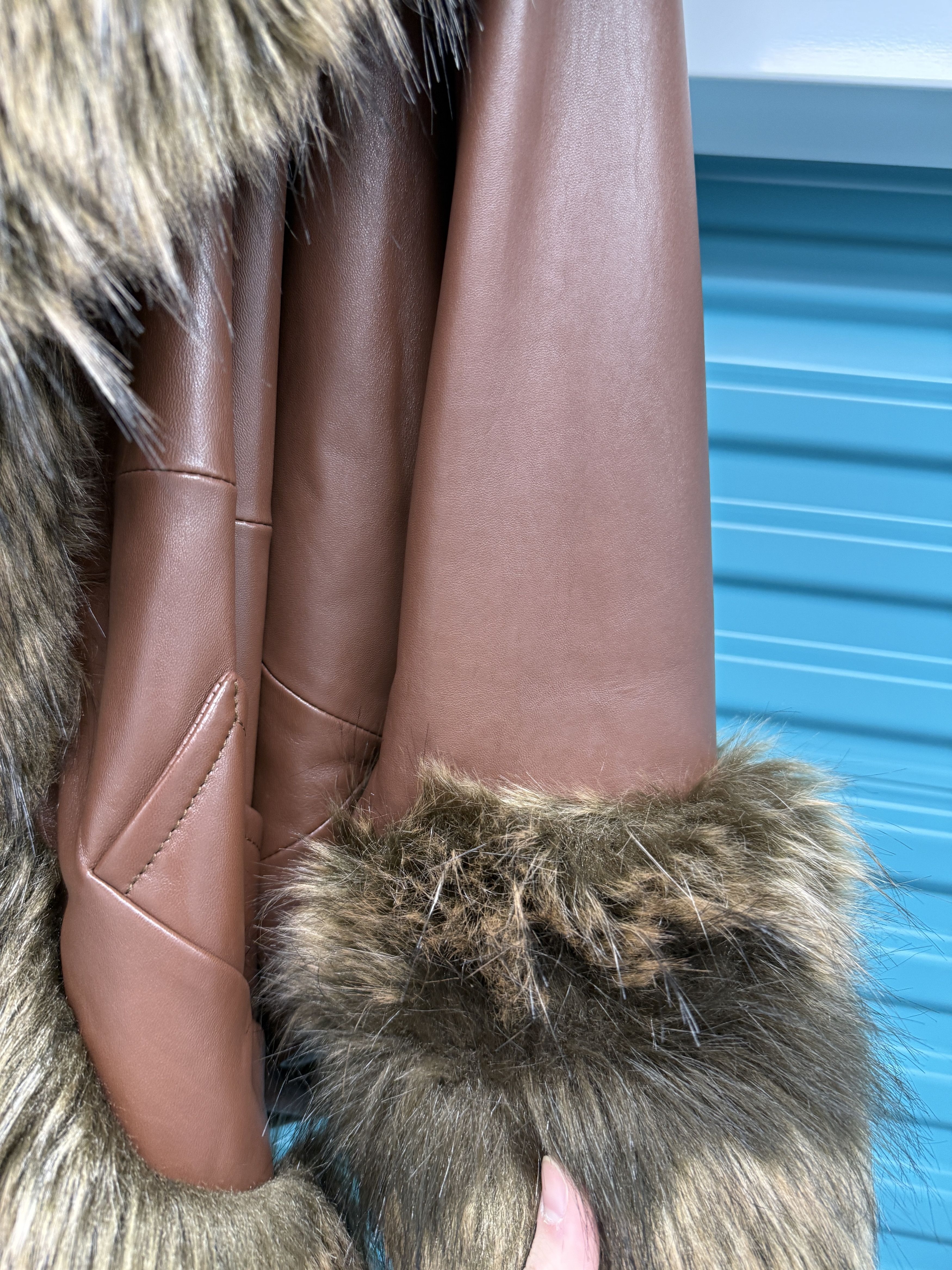 Saint Laurent Paris SAMPLE W22 Lamb Leather Faux Fur Coat Size S / US 4 / IT 40 - 5 Thumbnail