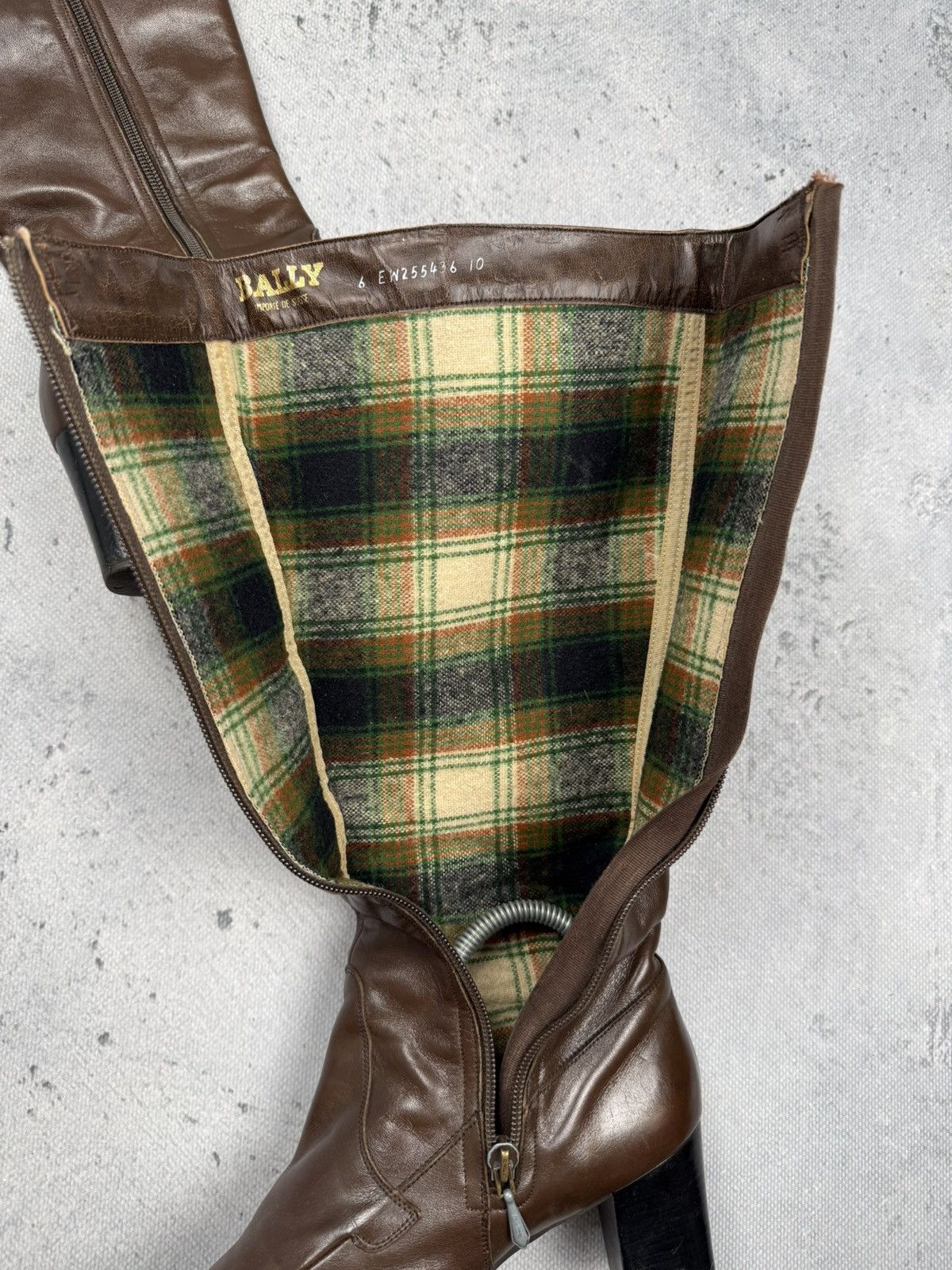 Bally Vintage Bally Brown Leather Knee High Boots Square Toe 70s Size US 6 / IT 36 - 11 Thumbnail