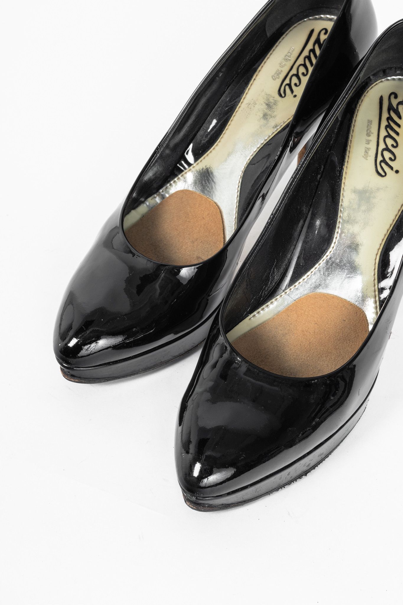 Gucci Gucci Black Patent-Leather Platform Pumps Size US 9.5 / IT 39.5 - 6 Thumbnail