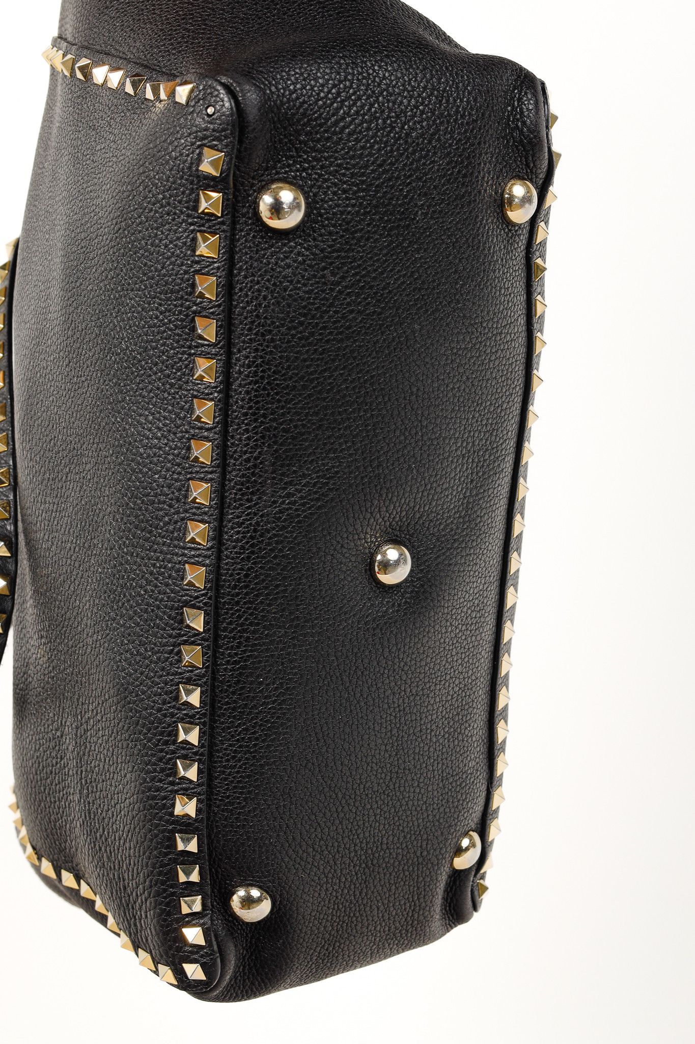 Valentino Valentino Garavani Medium Rockstud Pebbled Calfskin Tote Size ONE SIZE - 5 Thumbnail